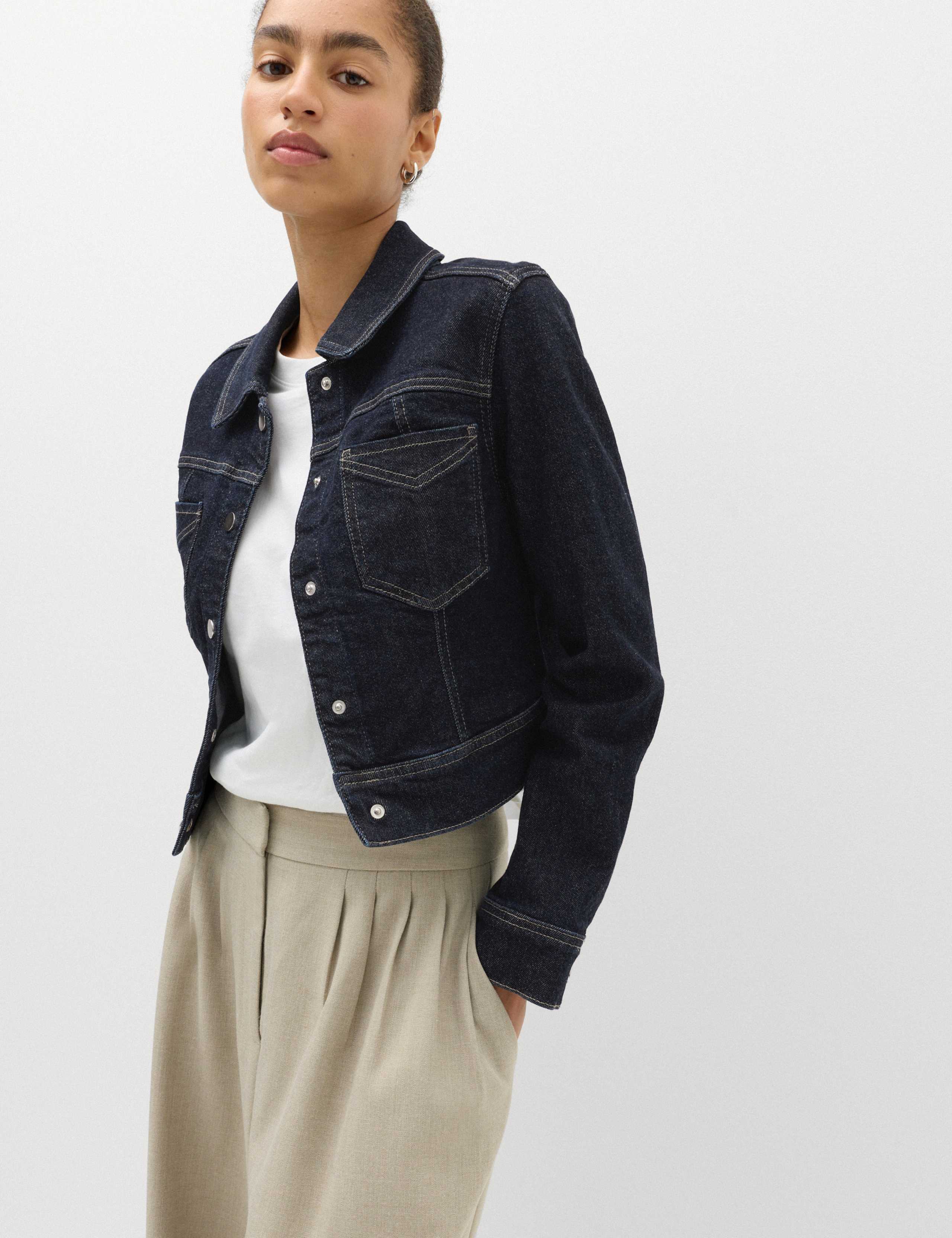 Denim Cropped Jacket 5 of 7