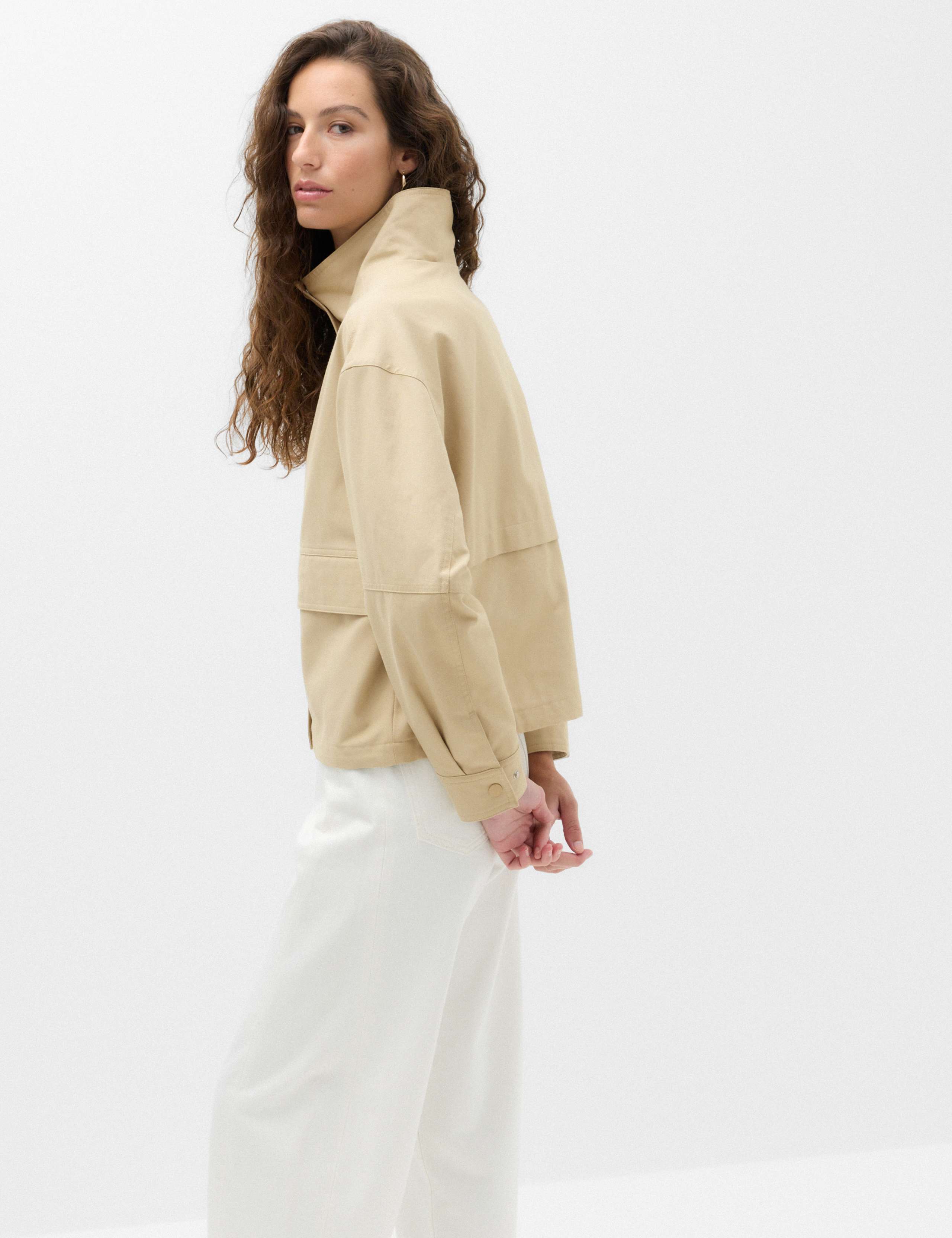 Cotton Rich Funnel Neck Parka Coat 6 of 7
