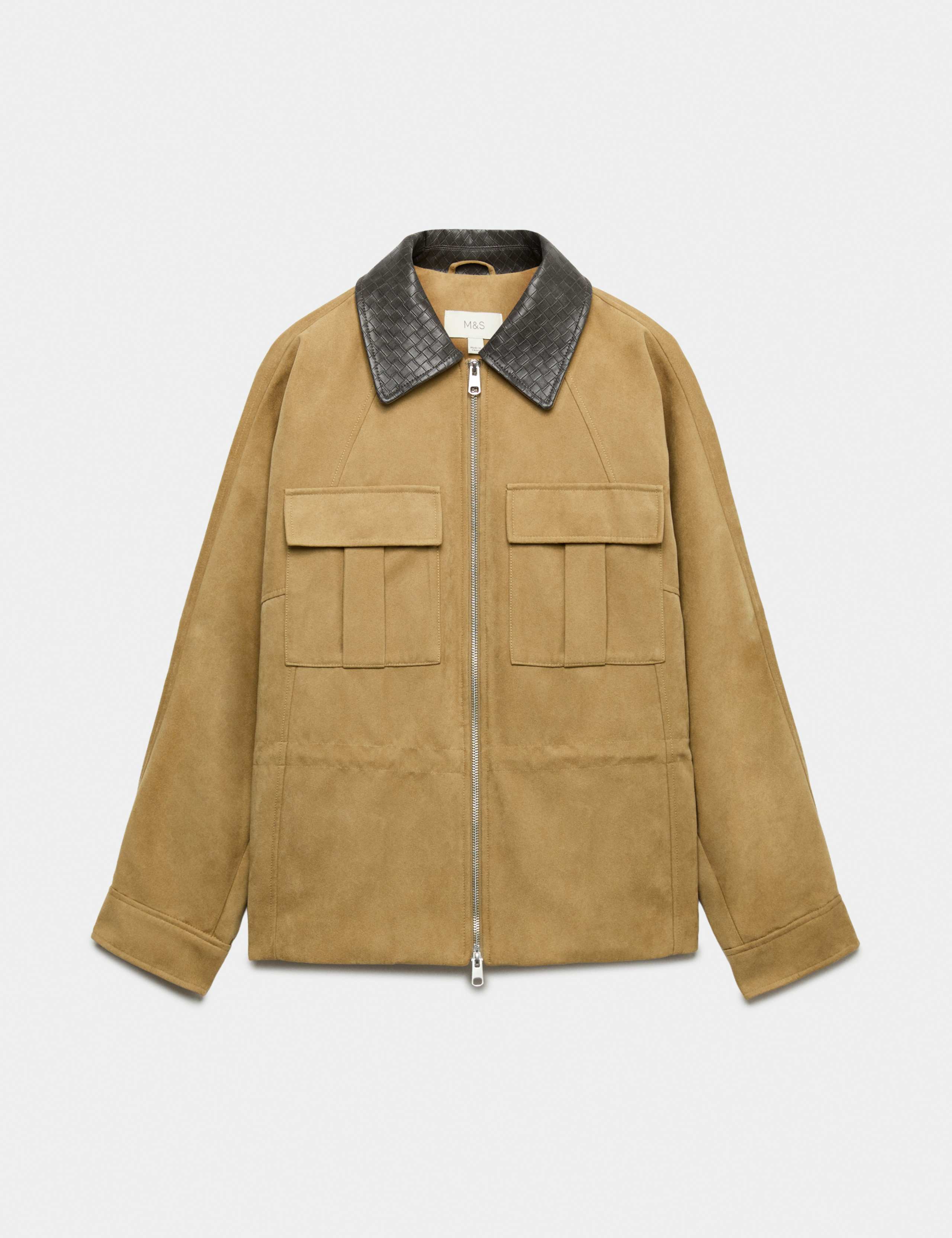 Suedette Collared Peplum Utility Jacket 2 of 6
