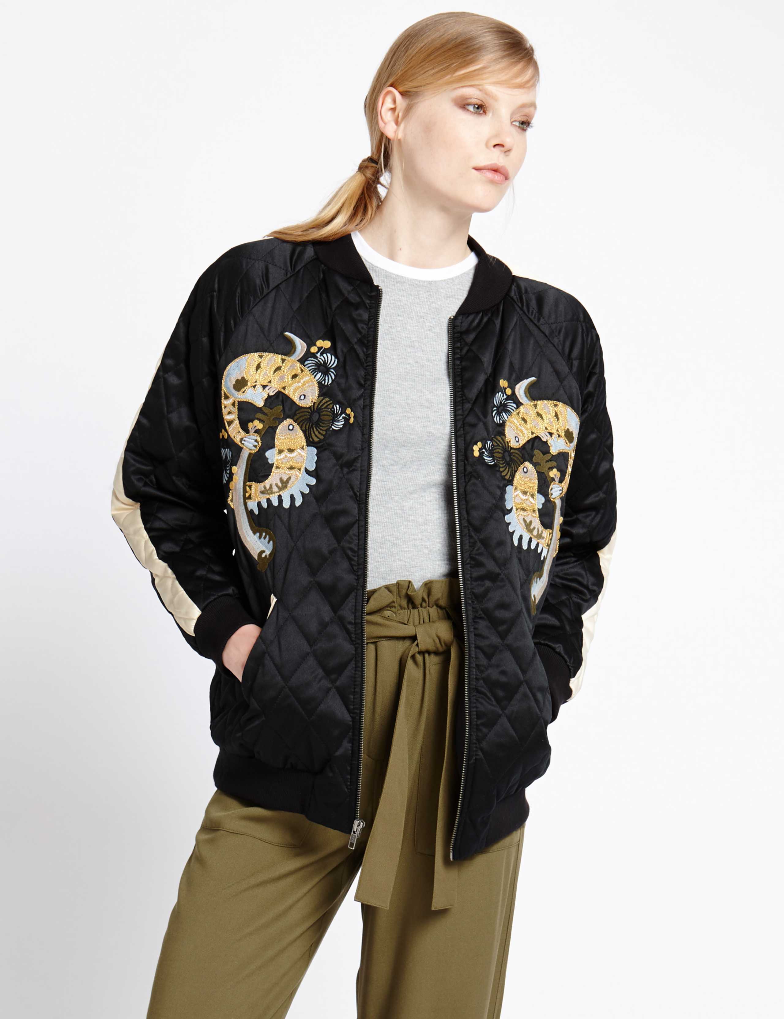 Quilted Oriental Bomber Jacket 1 of 3
