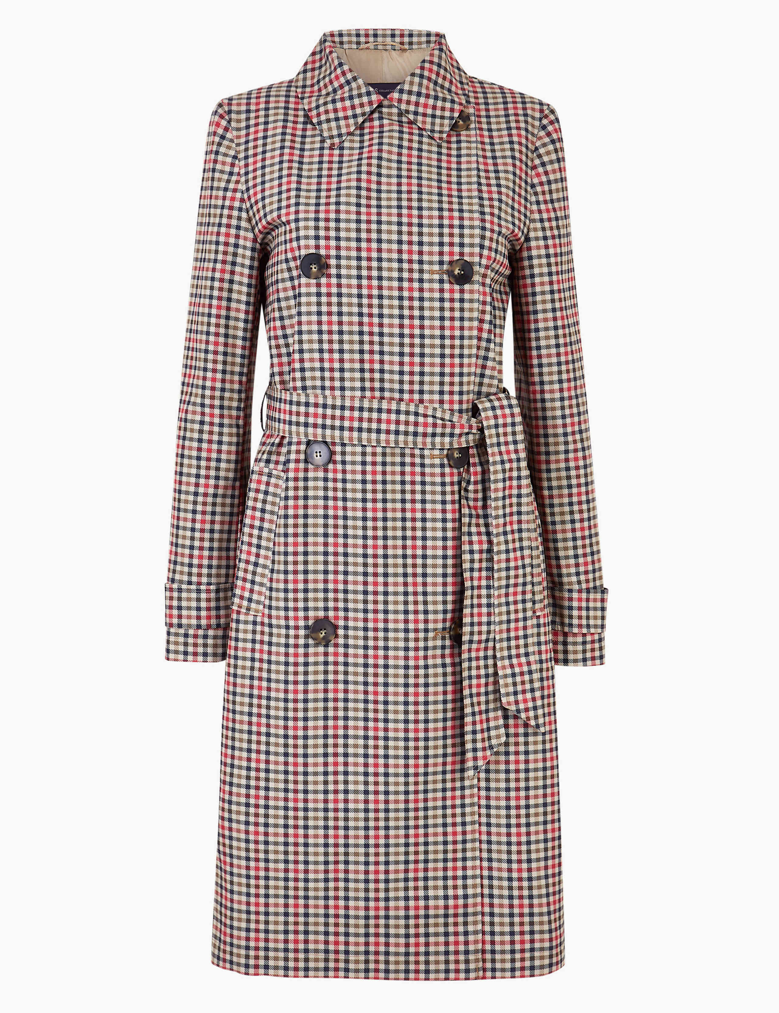 Checked Double Breasted Trench Coat 2 of 11
