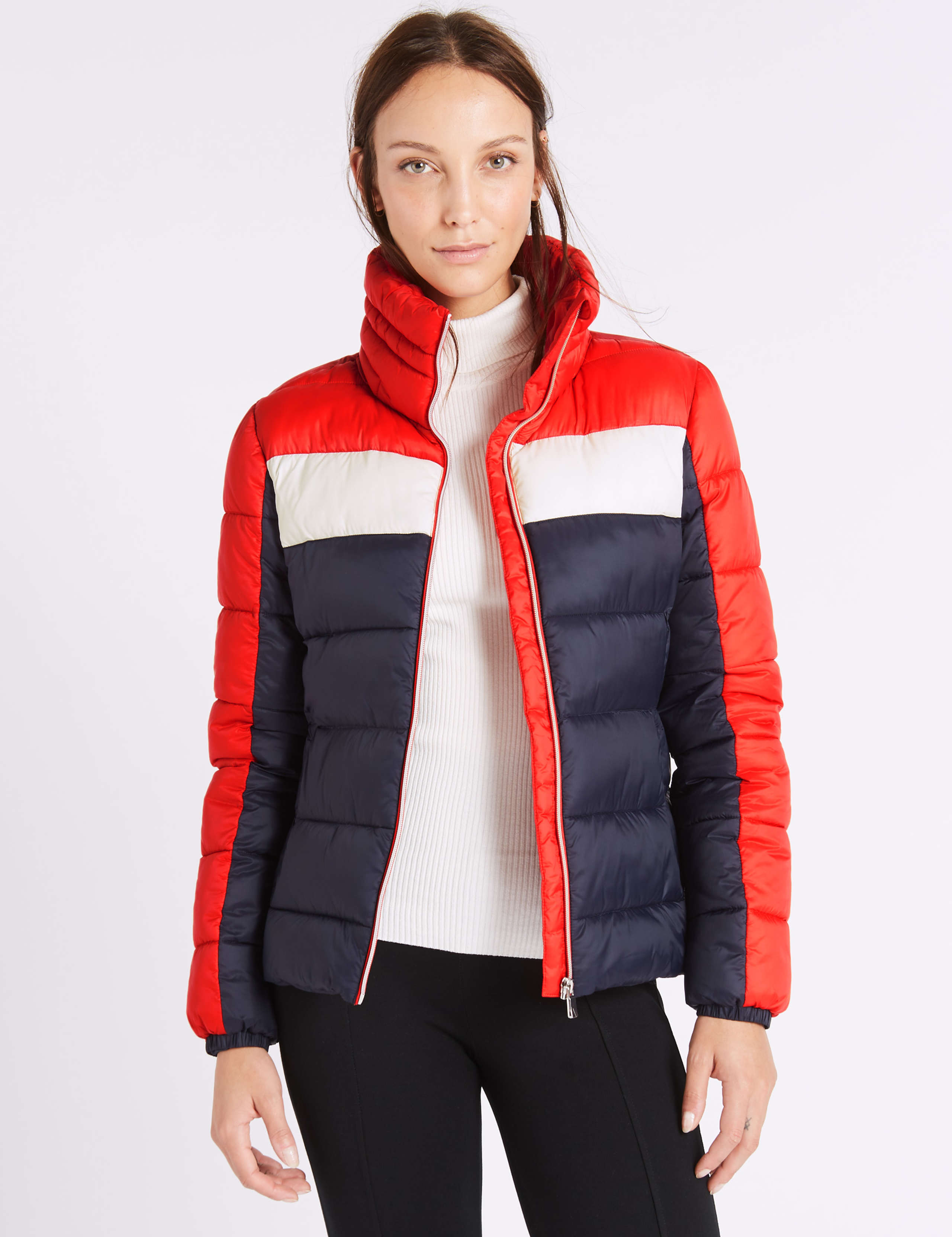 Colour Block Jacket with Concealed Hood 1 of 6