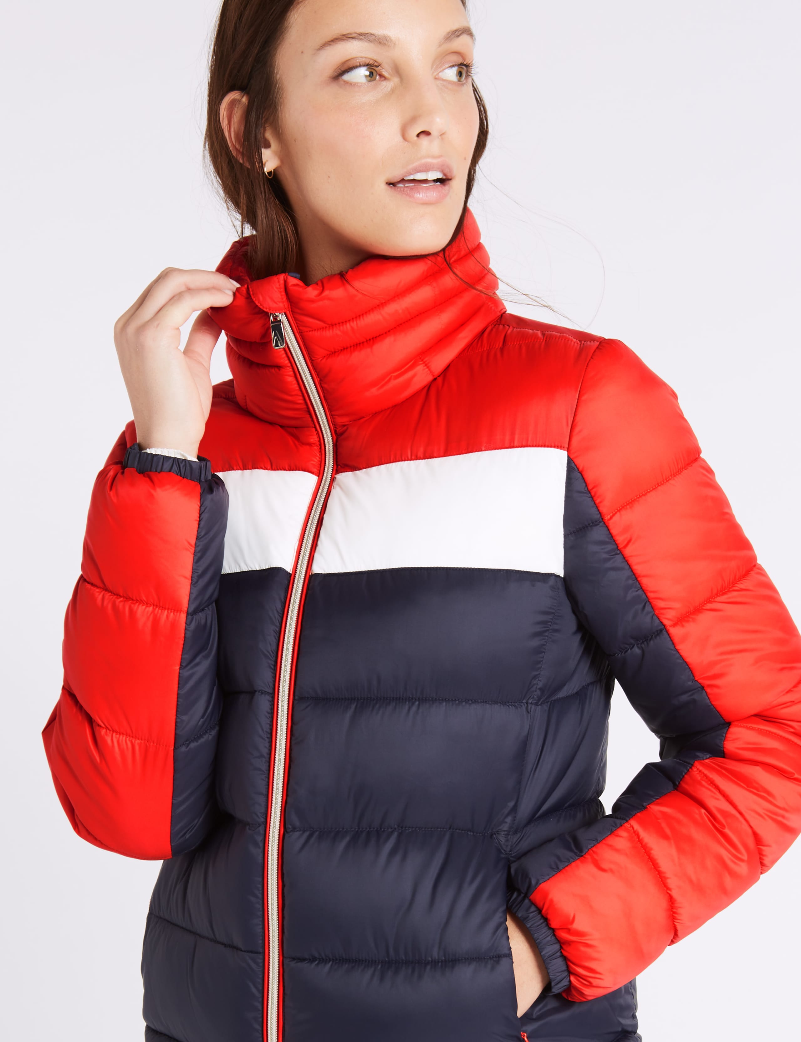Colour Block Jacket with Concealed Hood 6 of 6