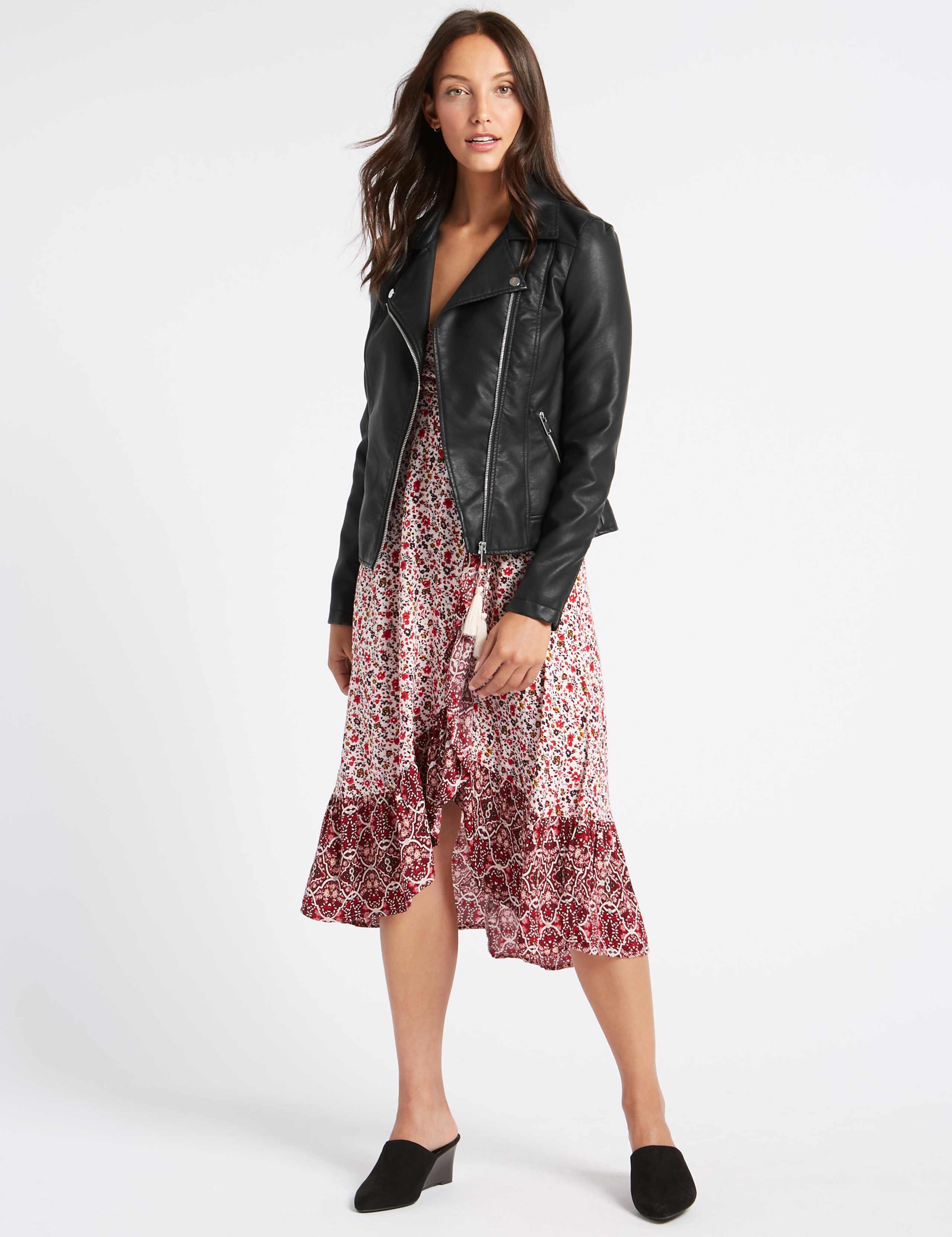 Faux Leather Biker Jacket 1 of 5