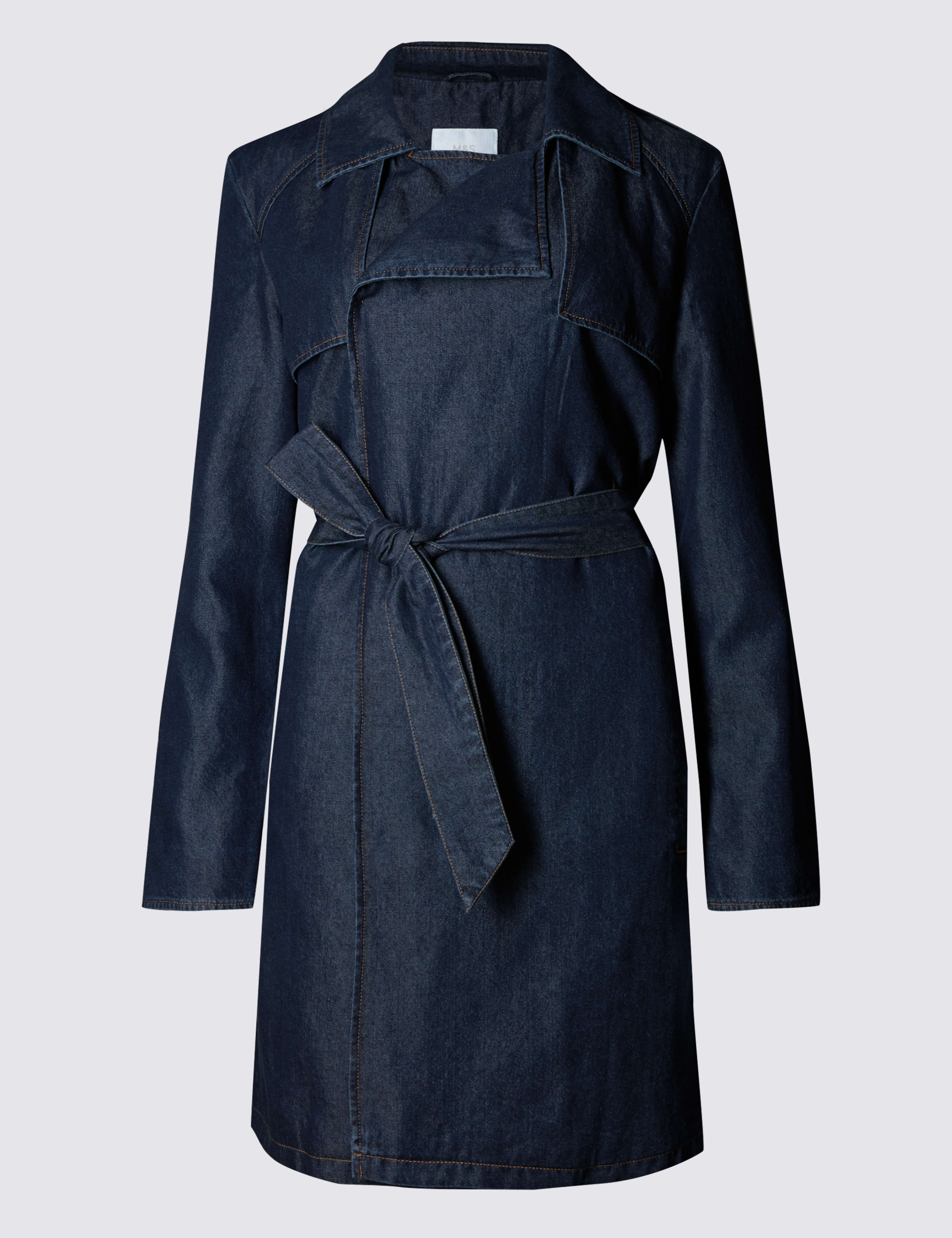 Denim Belted Trench Coat 2 of 3