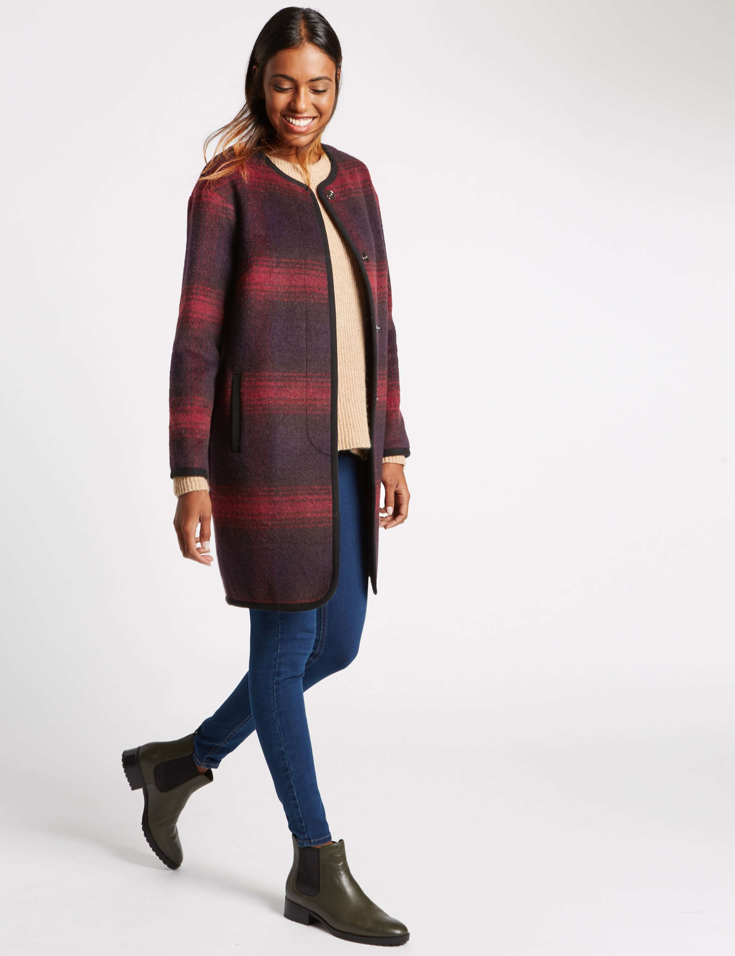 Checked Blanket Coat 1 of 4