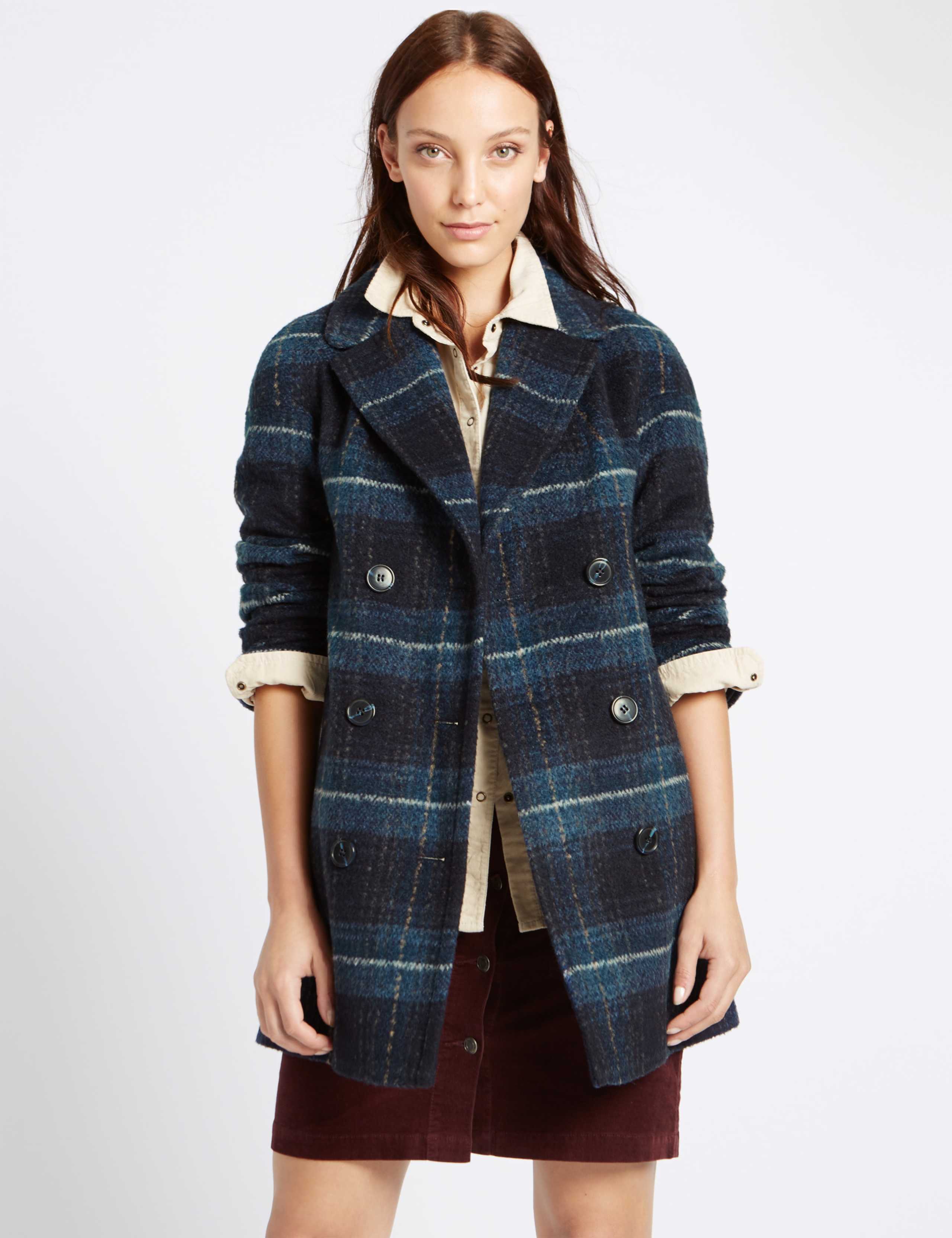 Checked Double Breasted Coat 1 of 4
