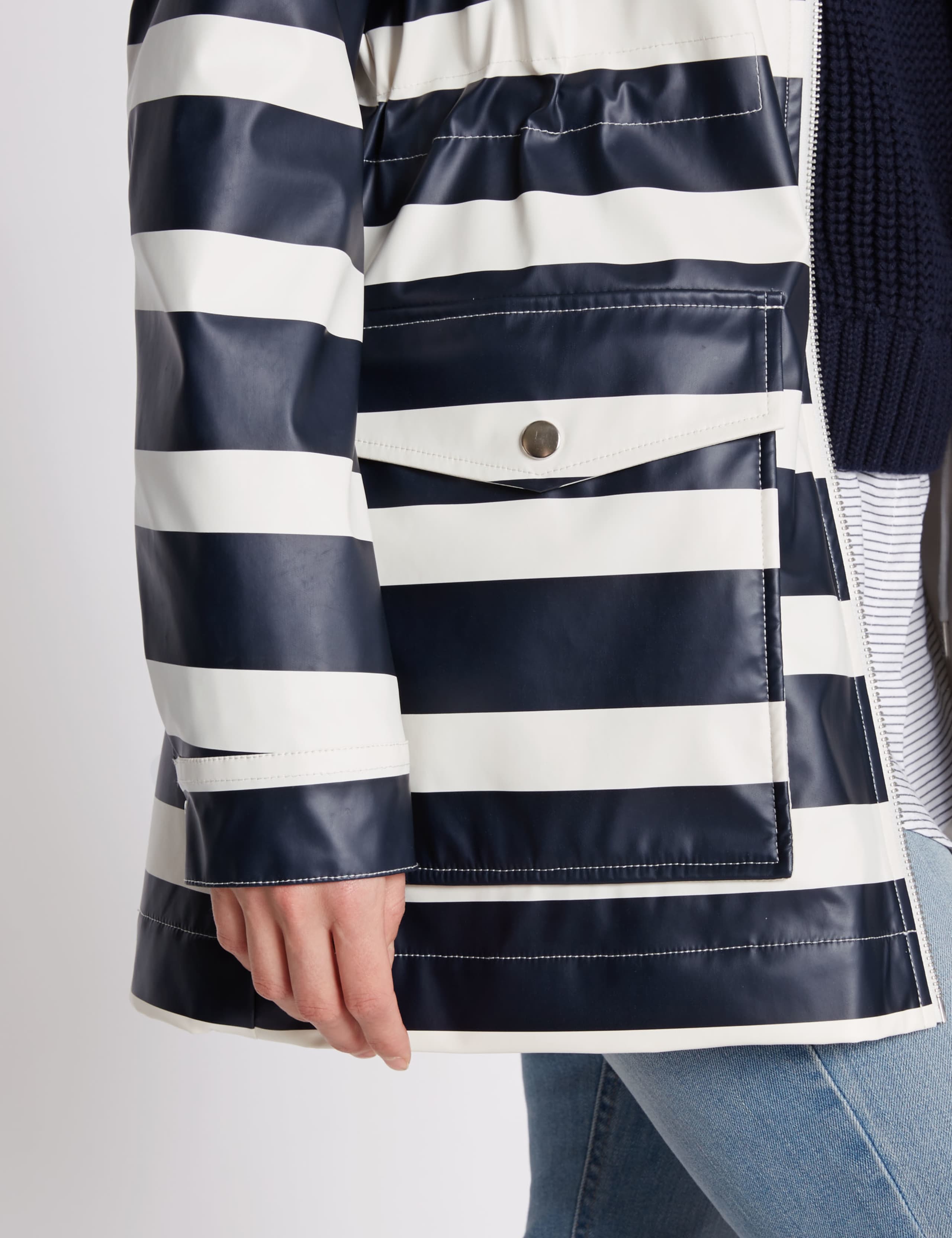 Gathered Detail Striped Anorak 4 of 4