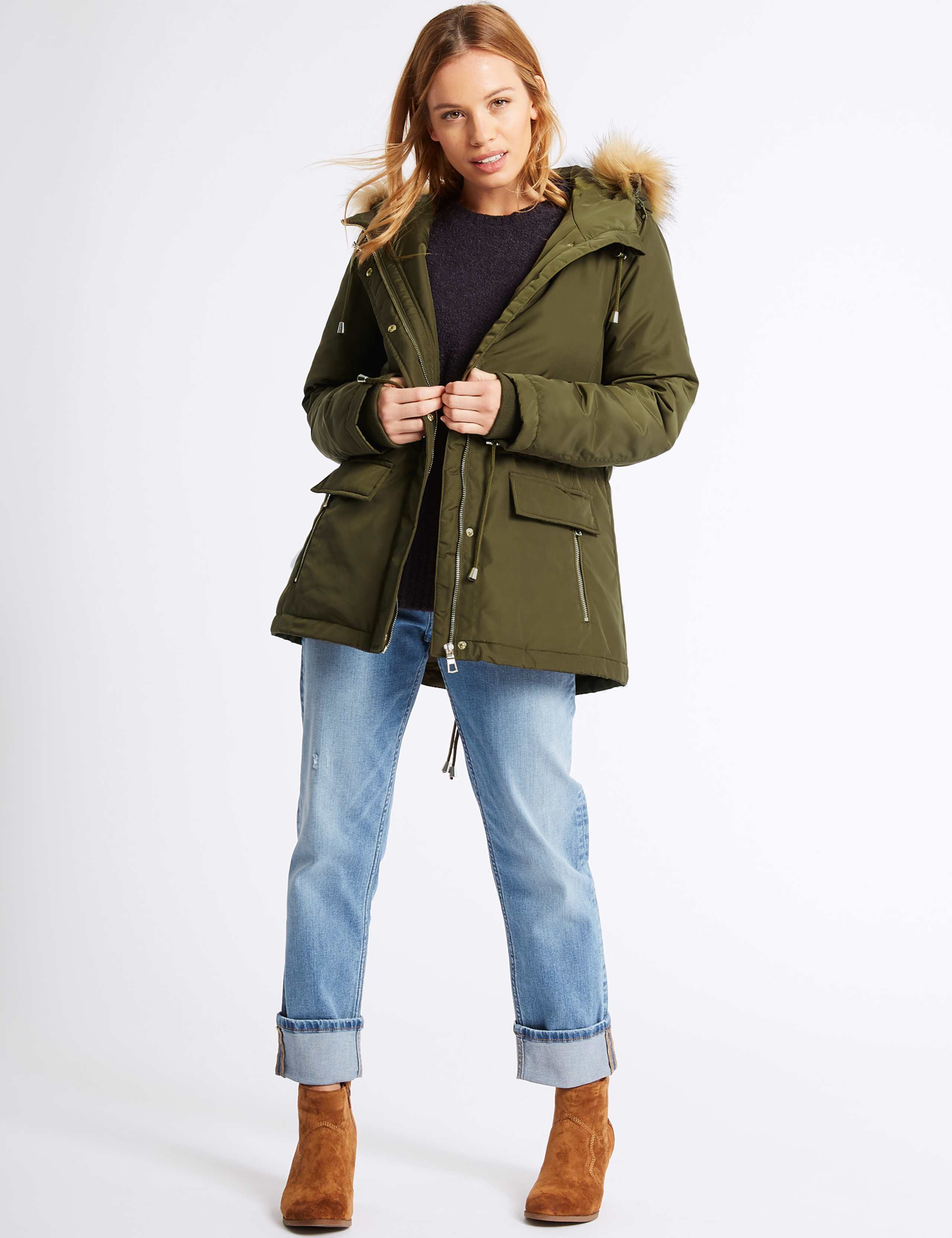 PETITE Drawstring Waist Parka with Stormwear™ 1 of 6