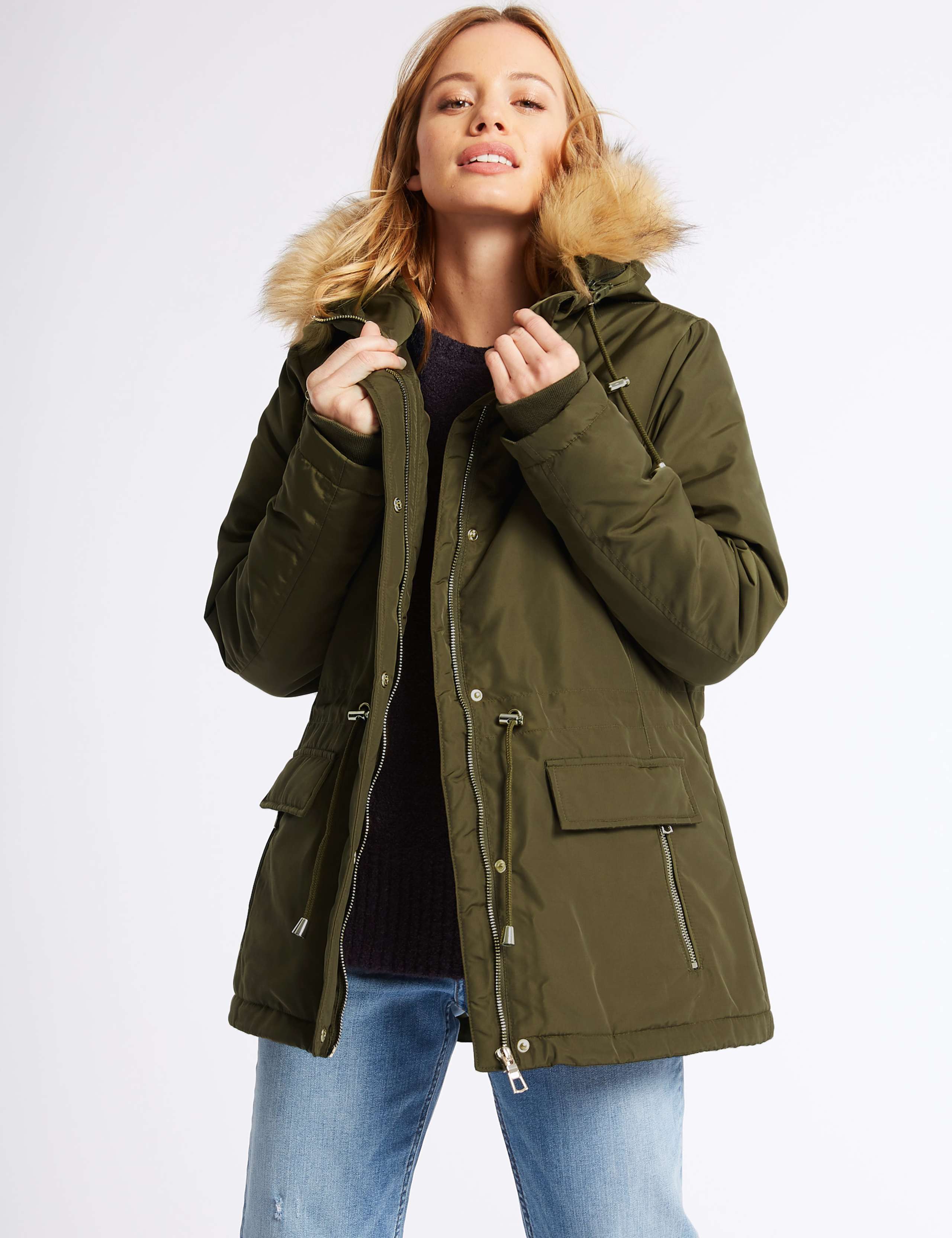 PETITE Drawstring Waist Parka with Stormwear™ 3 of 6
