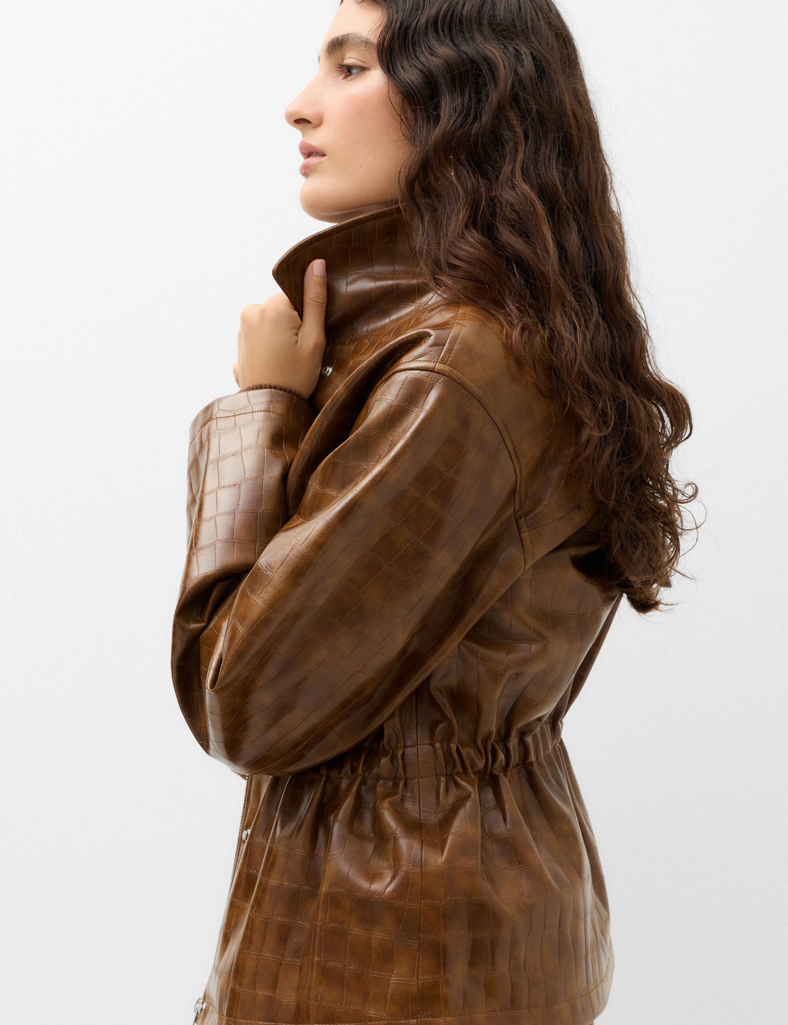 Croc Faux Leather Jacket 6 of 6