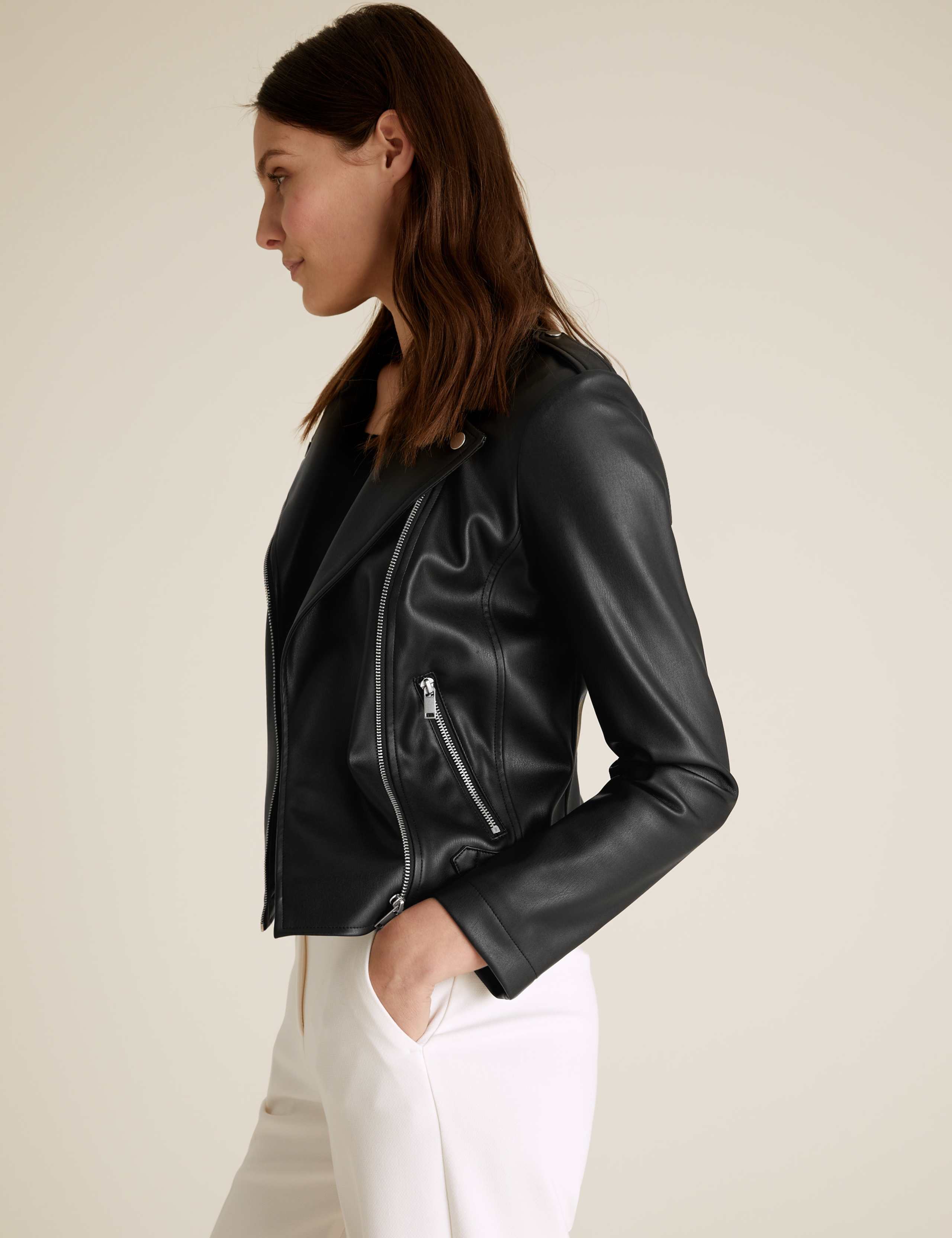 Faux Leather Biker Jacket 3 of 5