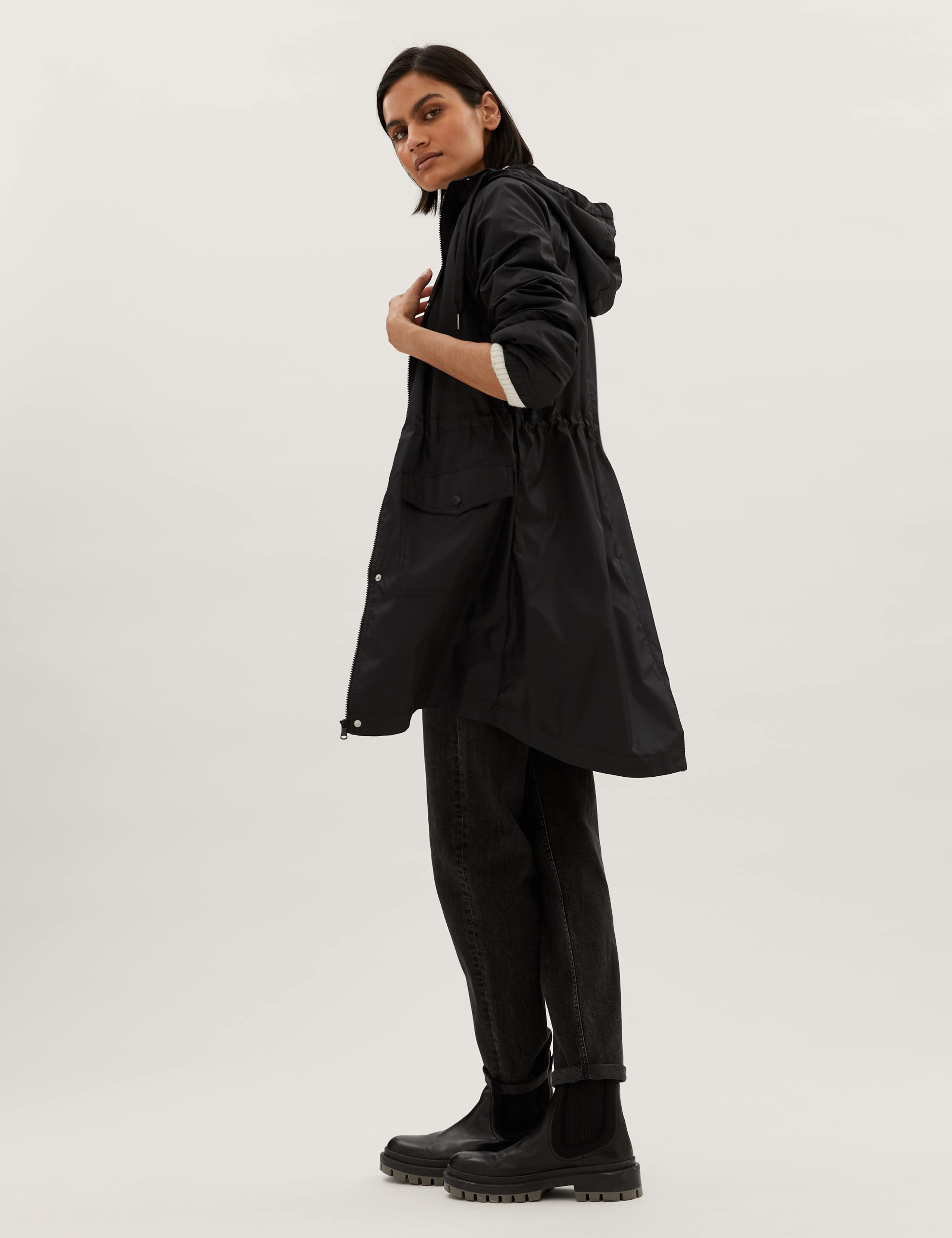 Showerproof Packaway Hooded Raincoat 4 of 7