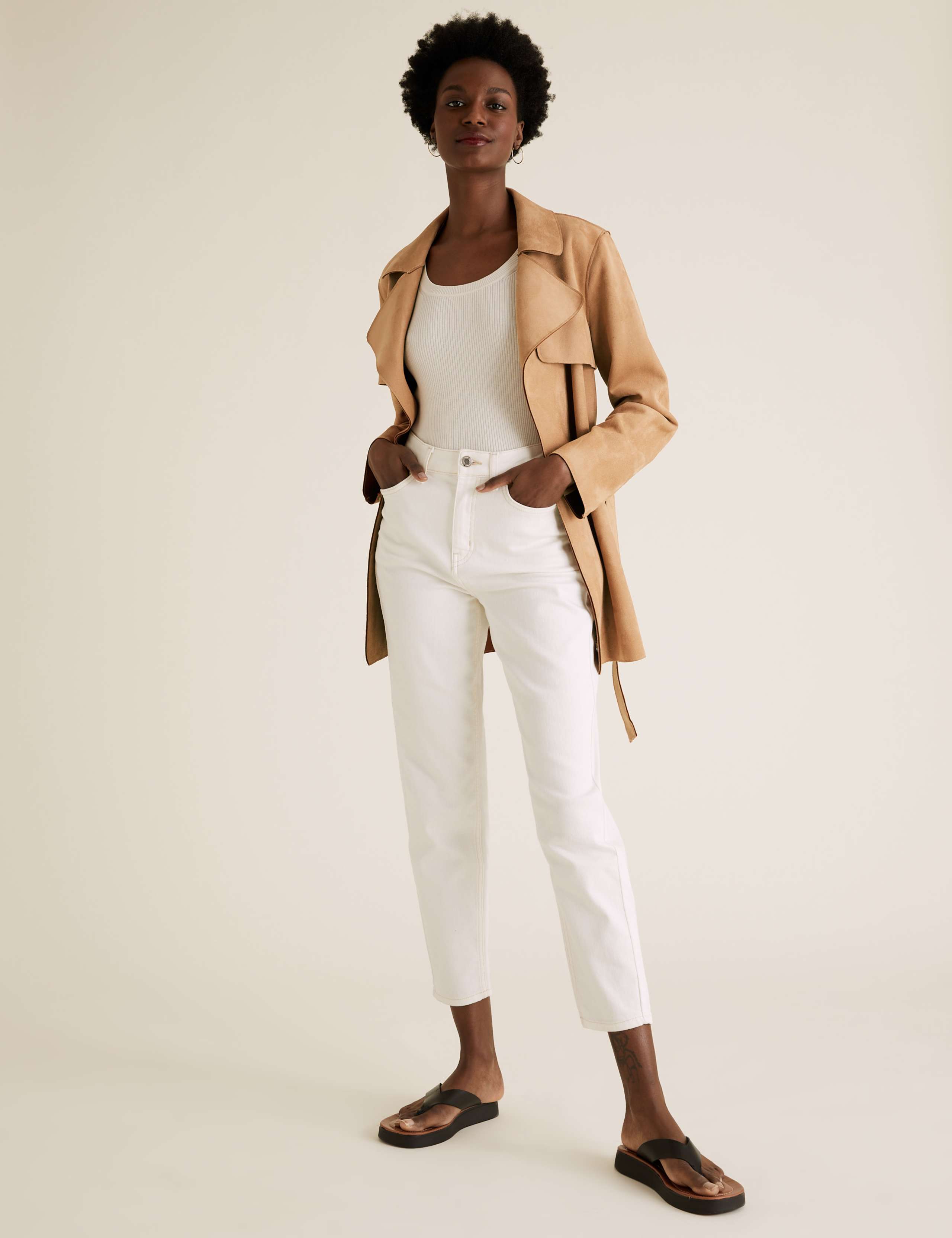 Faux Suede Belted Shacket 3 of 6