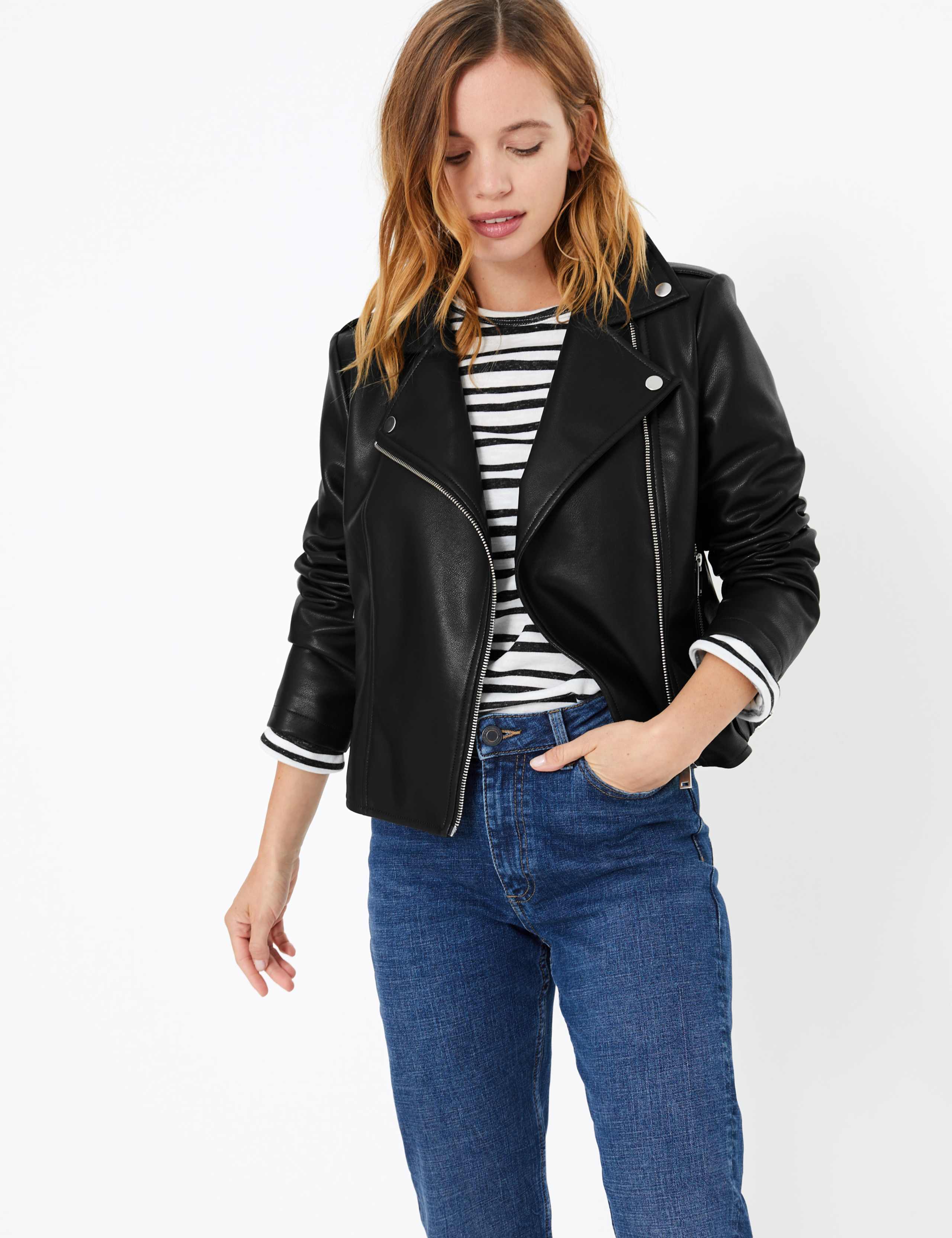 PETITE Zip Detail Biker Jacket 1 of 4