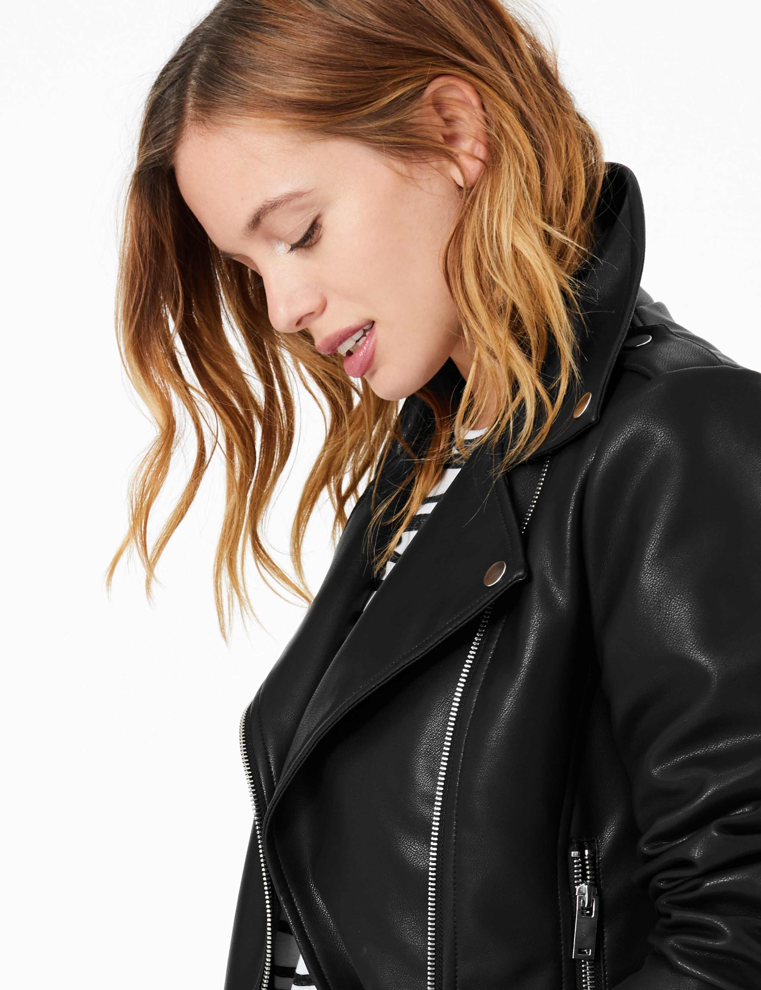 PETITE Zip Detail Biker Jacket 3 of 4