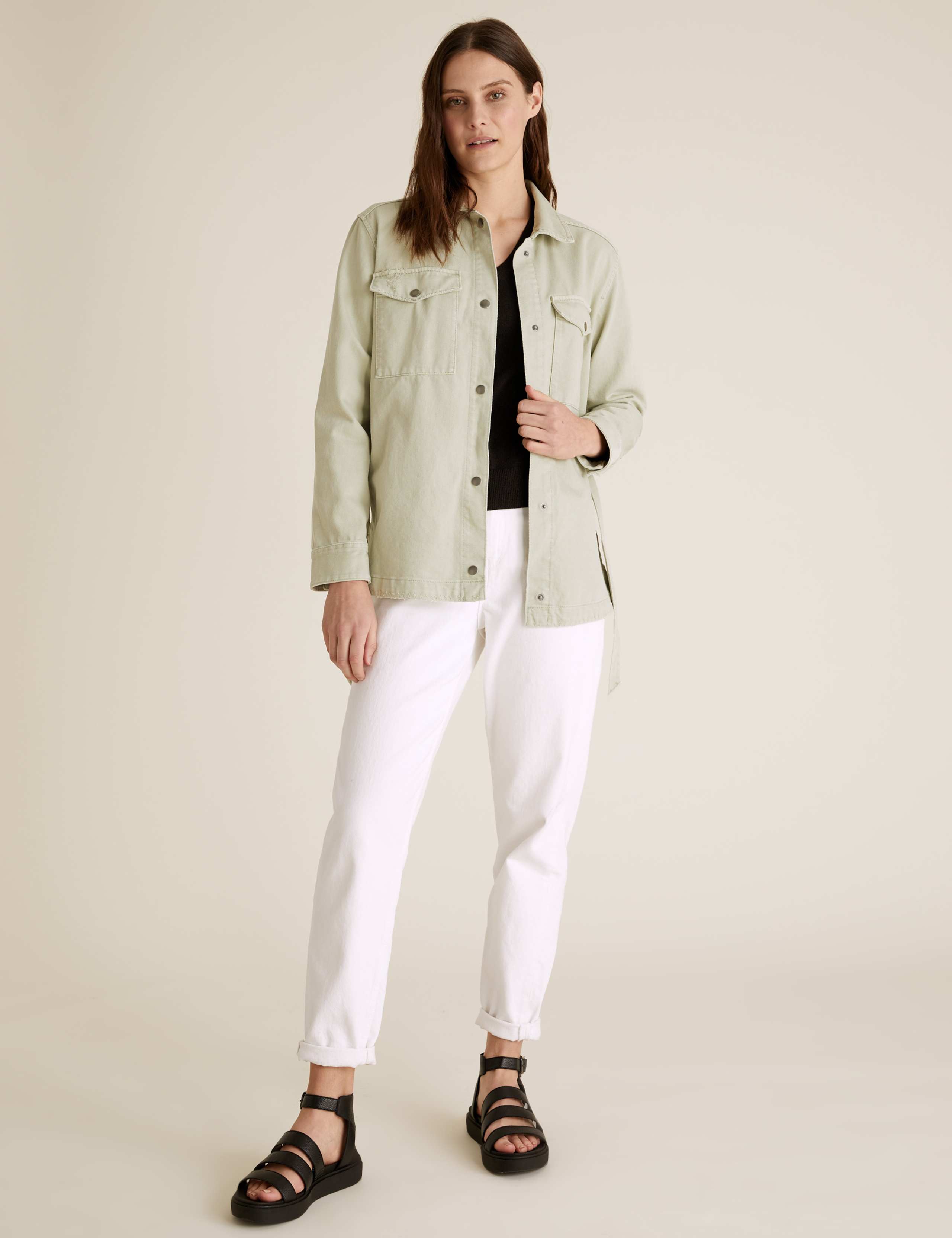 Denim Belted Utility Jacket 6 of 7