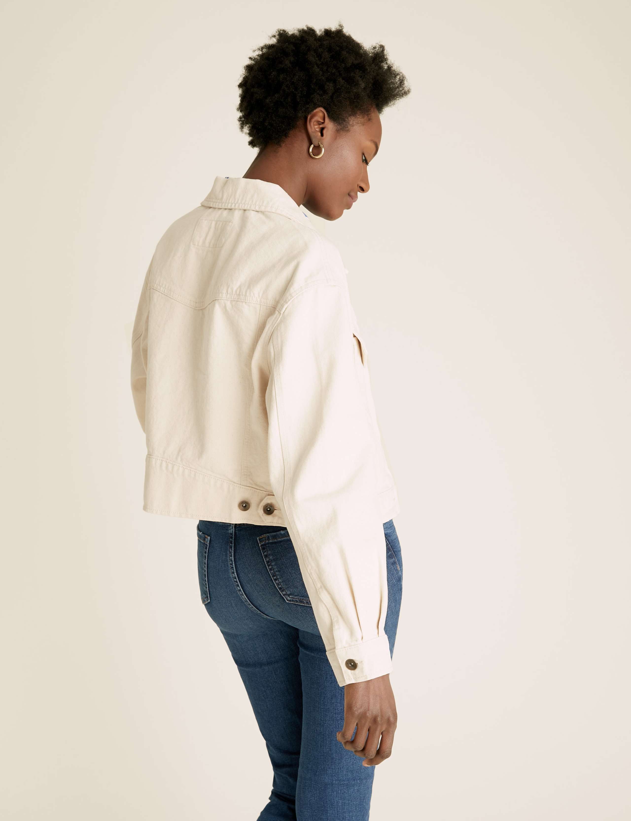 Denim Cropped Jacket 4 of 6