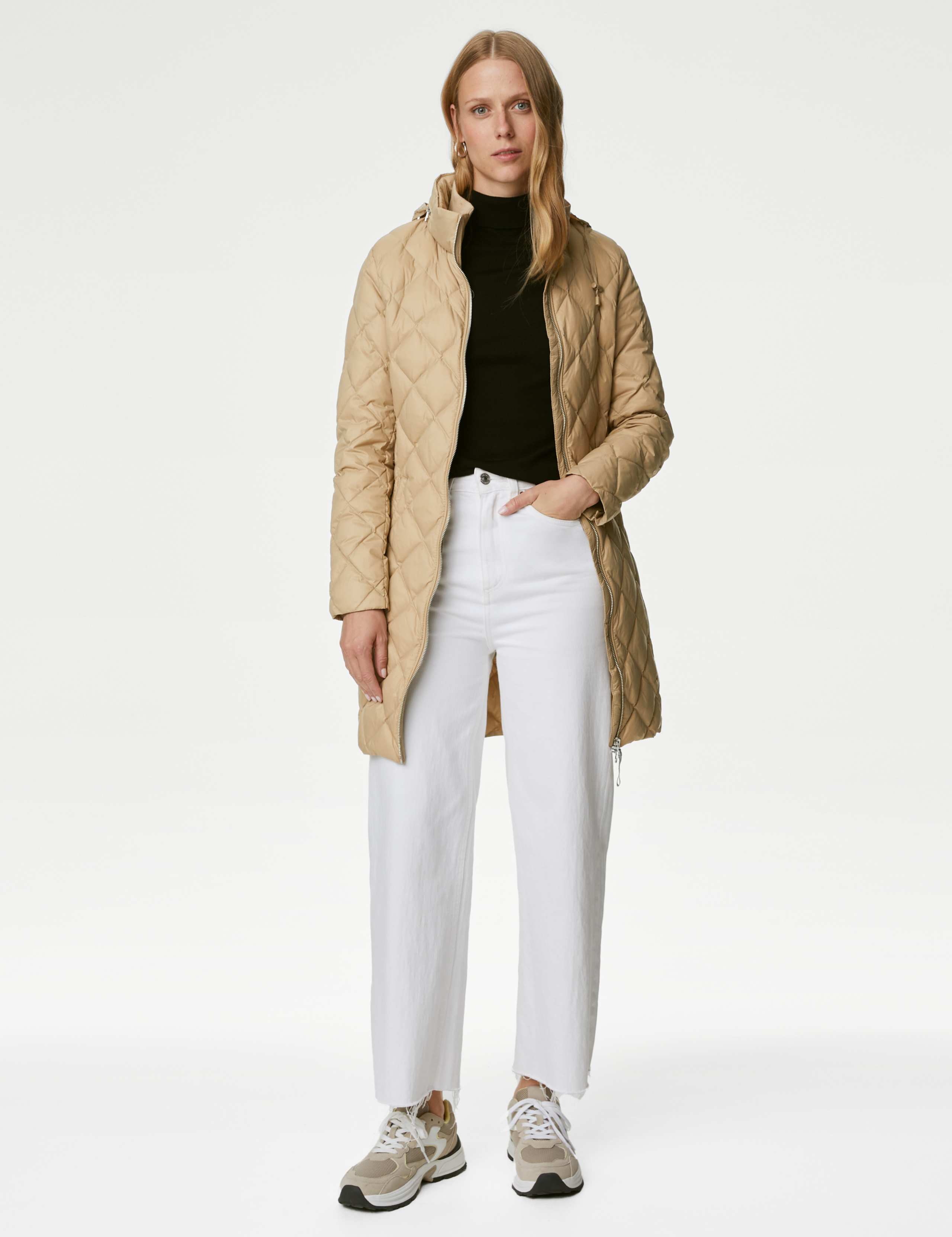 Feather & Down Diamond Quilted Coat 3 of 8