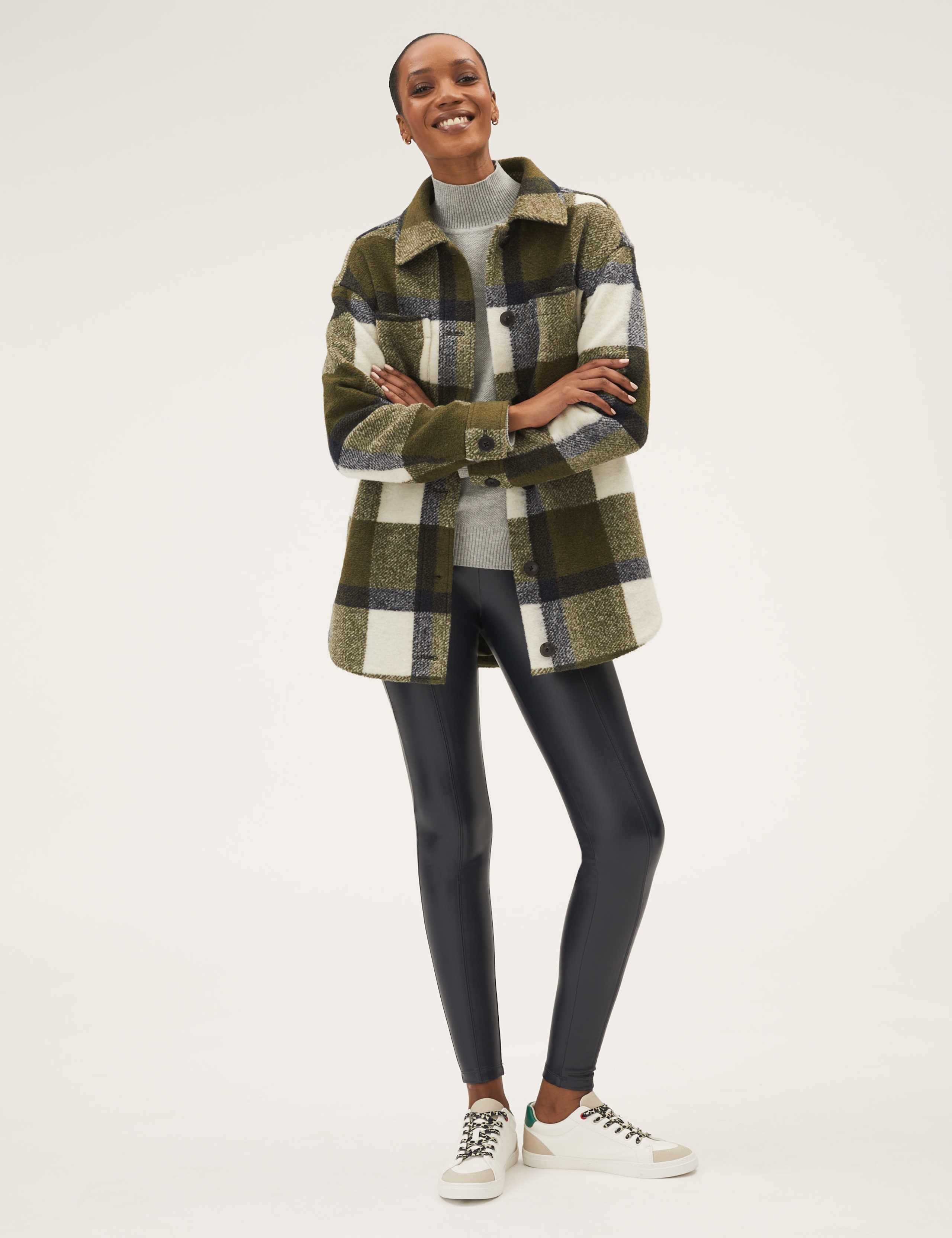 Checked Collared Relaxed Shacket 3 of 7