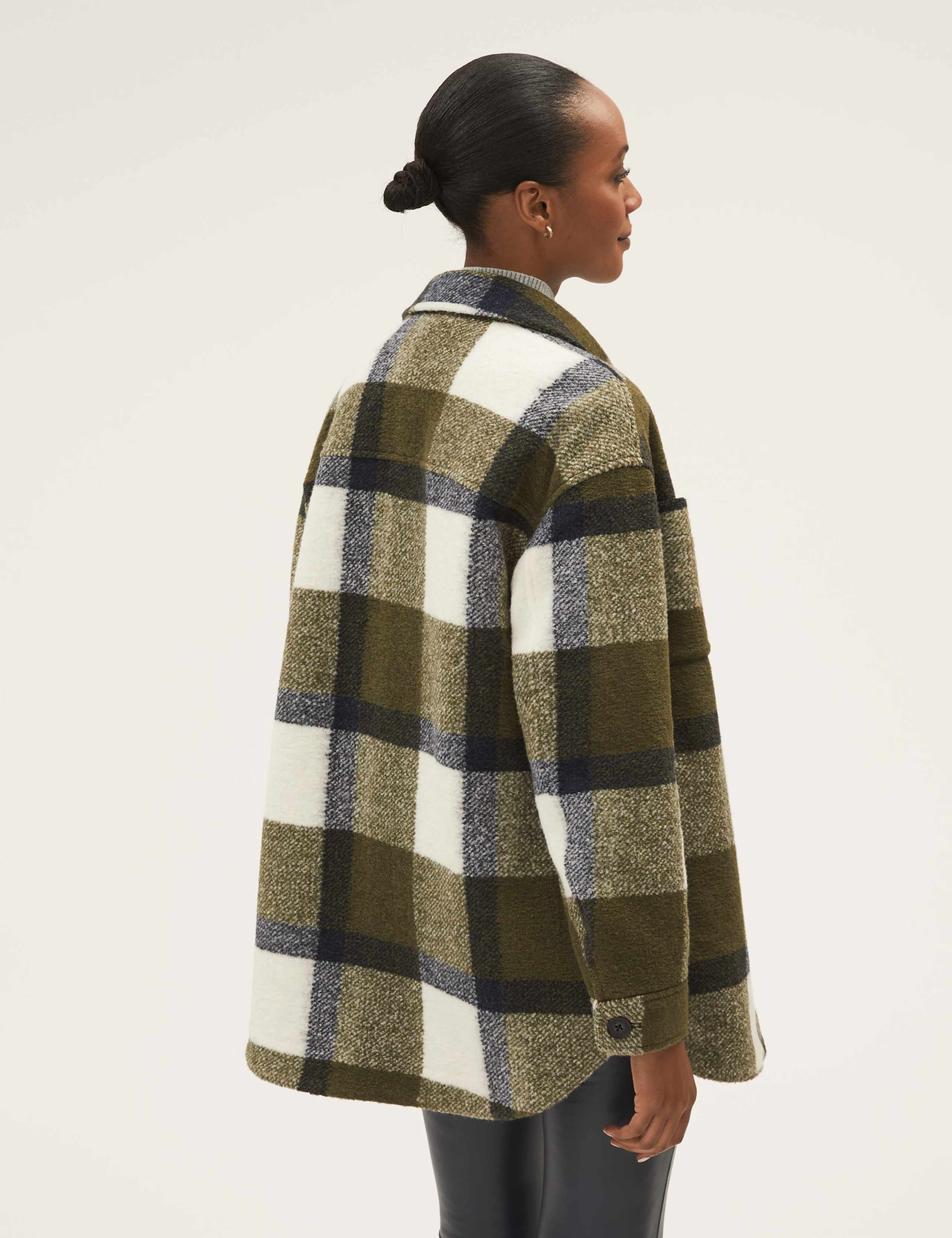 Checked Collared Relaxed Shacket 6 of 7