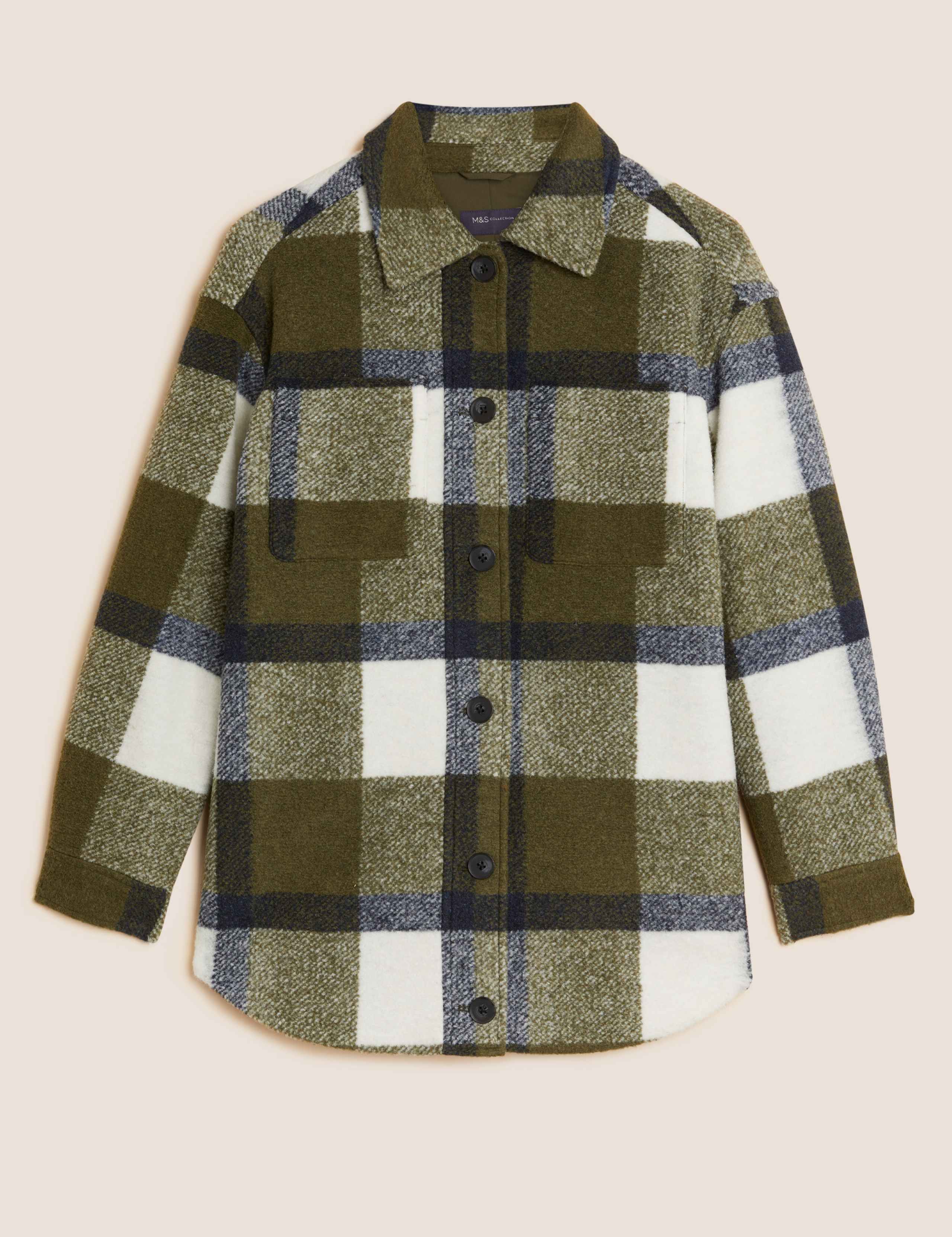 Checked Collared Relaxed Shacket 2 of 7