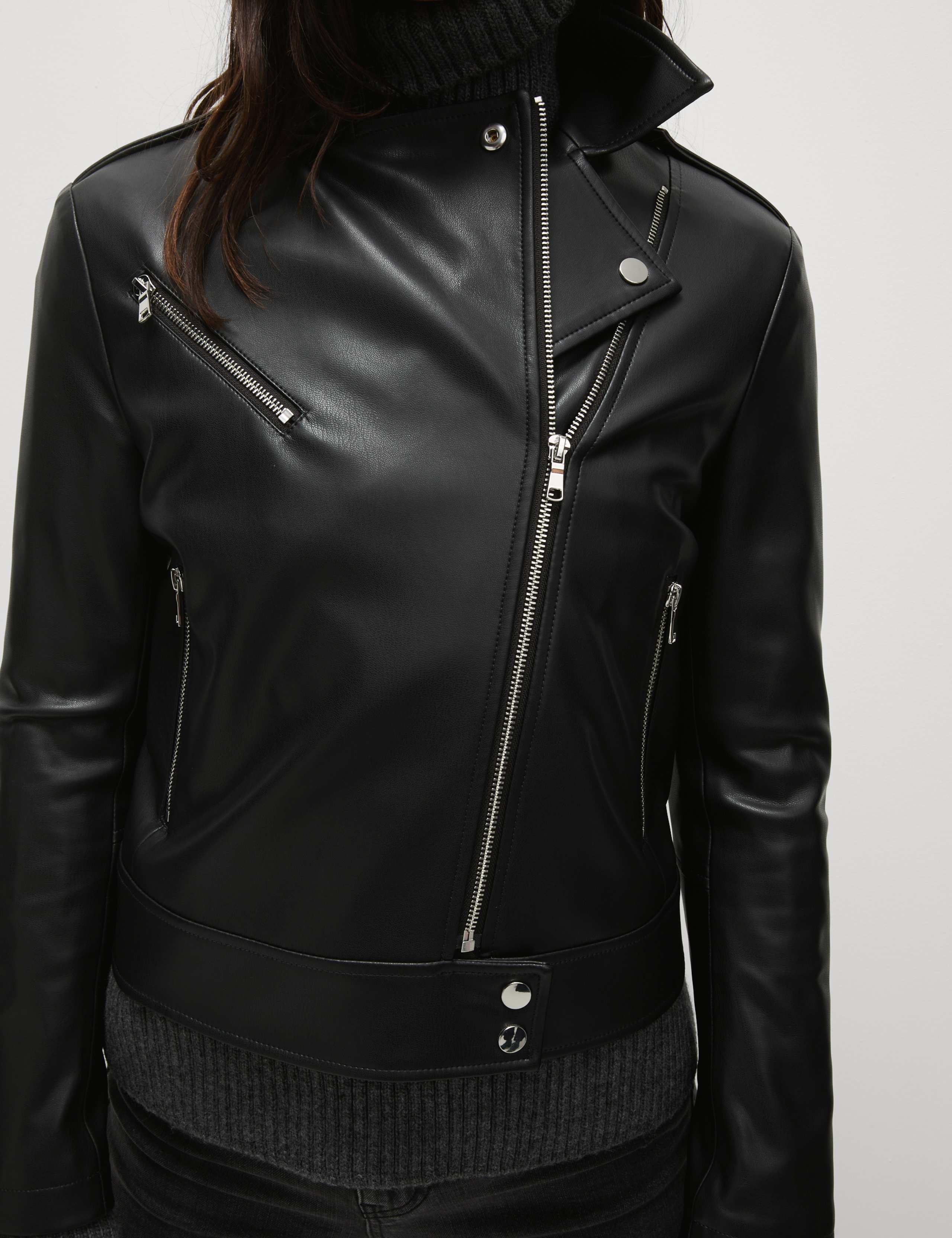 Petite Faux Leather Biker Jacket 6 of 8