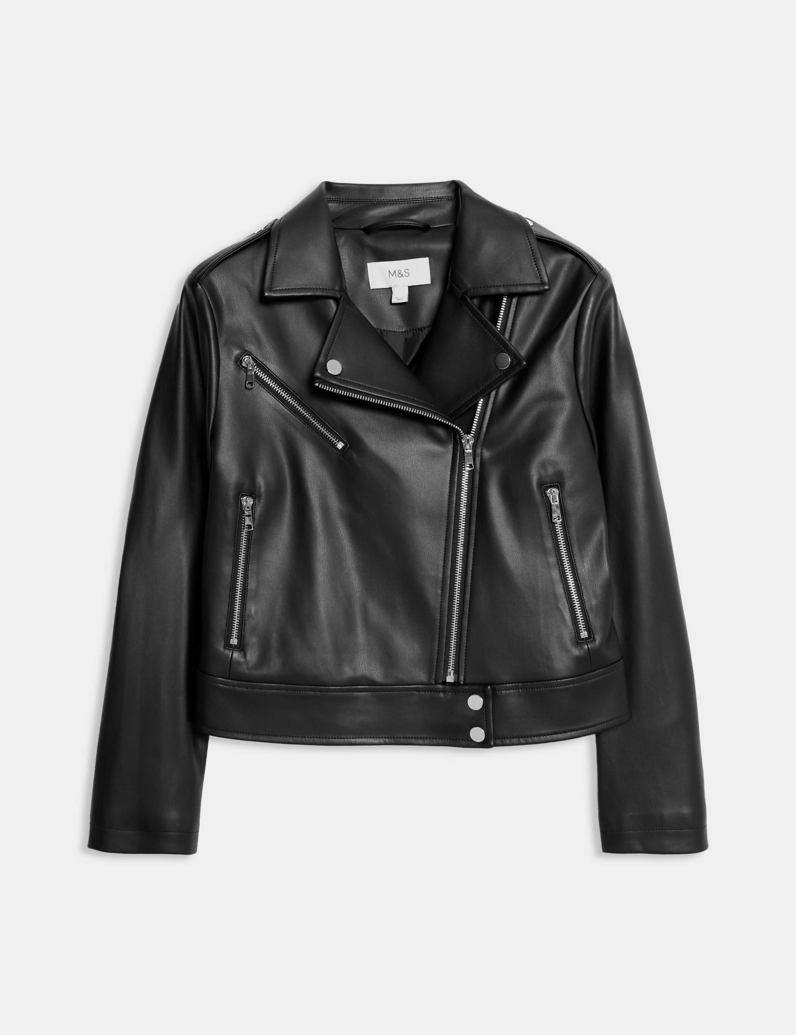 Petite Faux Leather Biker Jacket 2 of 8