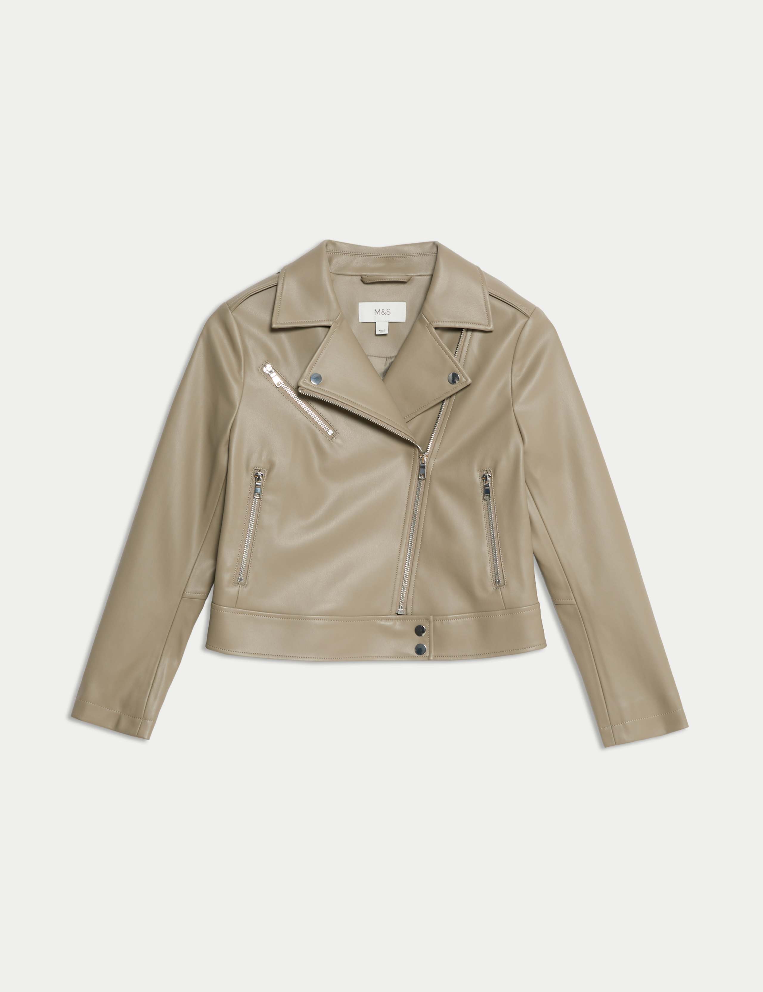 Petite Faux Leather Biker Jacket 2 of 6