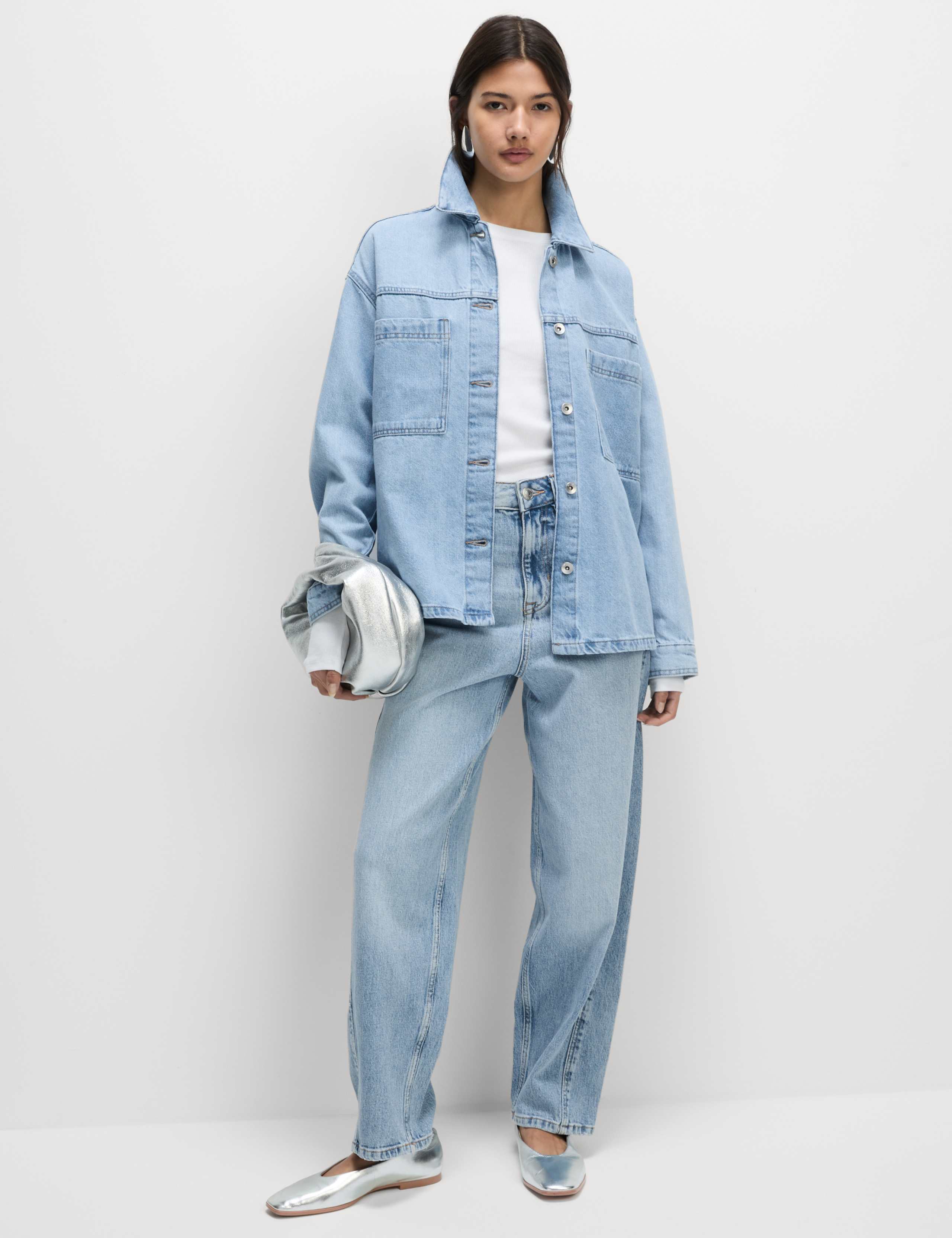 Pure Cotton Denim Relaxed Shacket 4 of 7