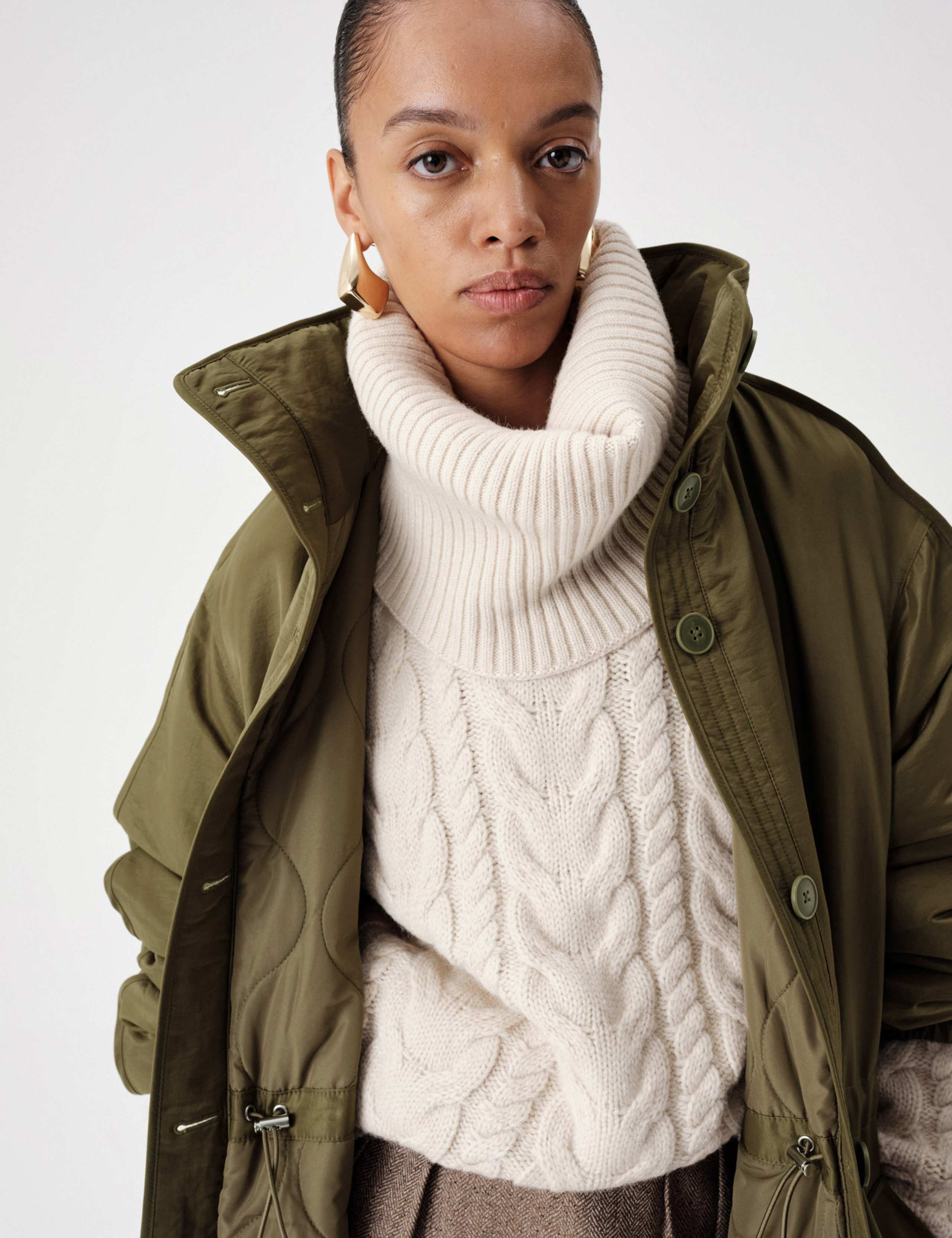 Satin Funnel Neck Longline Parka Coat 5 of 7