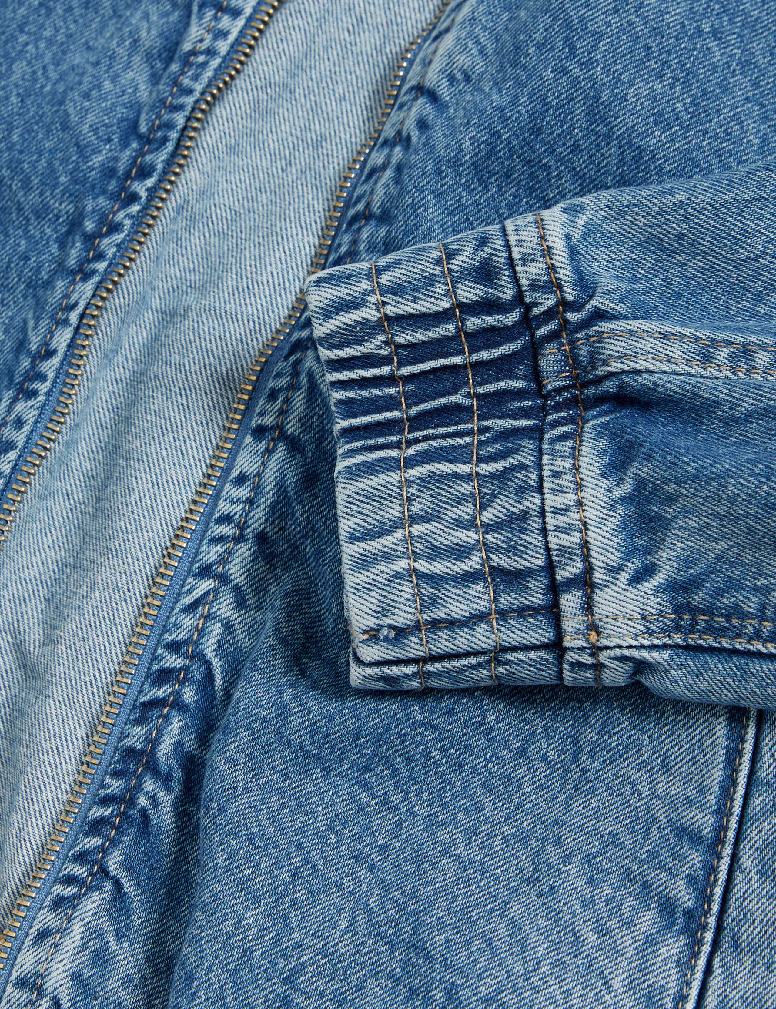 Denim Relaxed Harrington Jacket 7 of 7