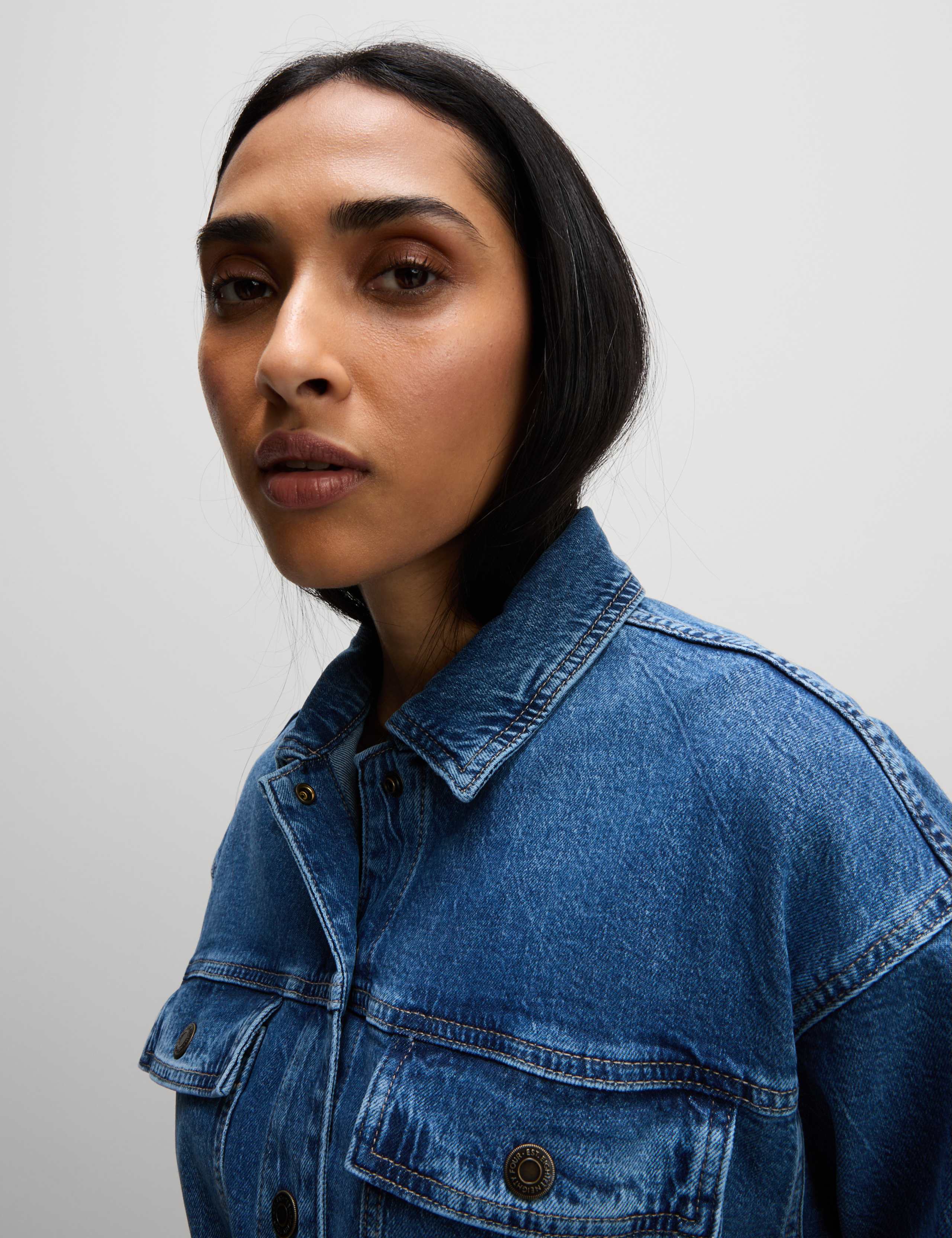 Denim Belted Relaxed Jacket 3 of 8