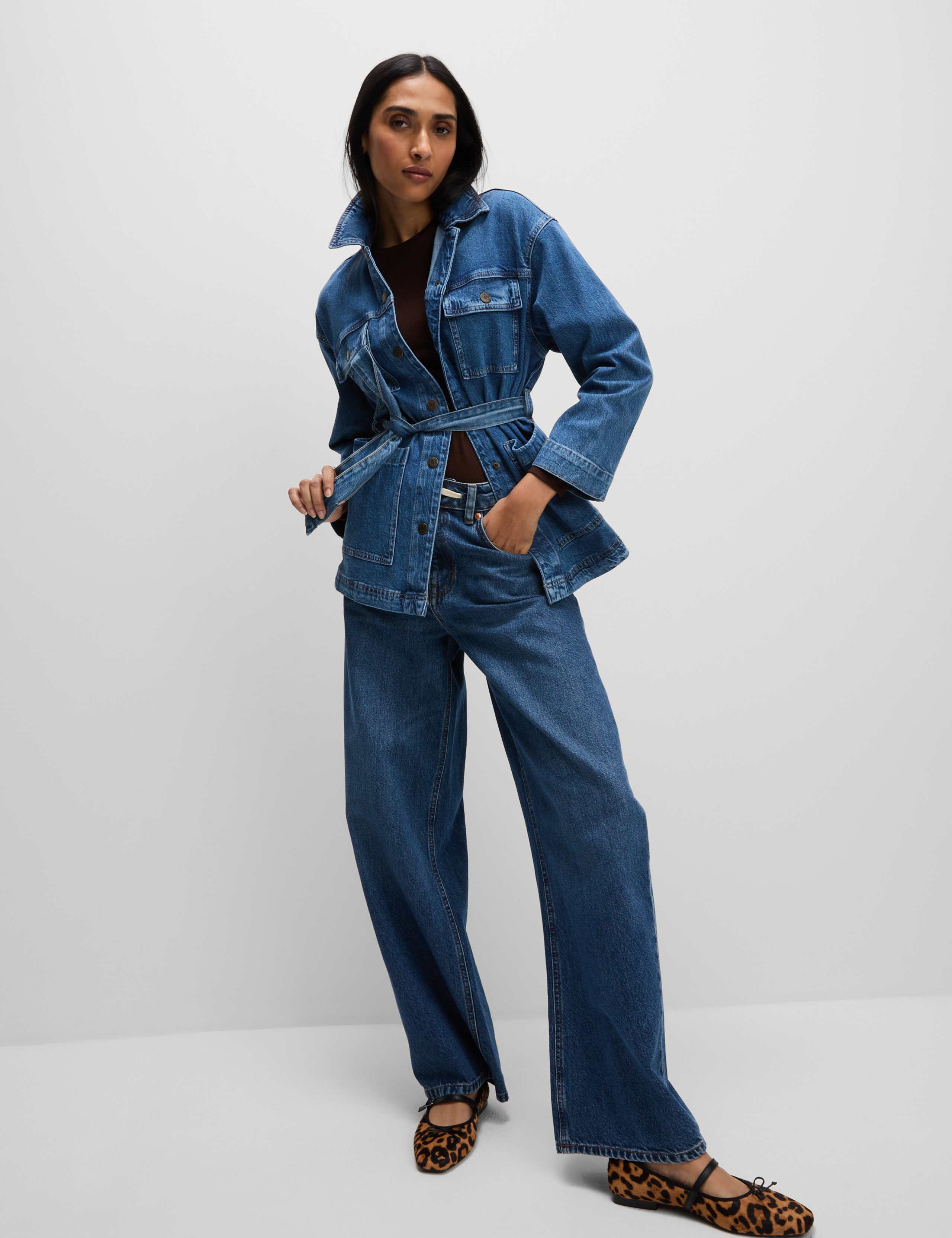 Denim Belted Relaxed Jacket 6 of 8