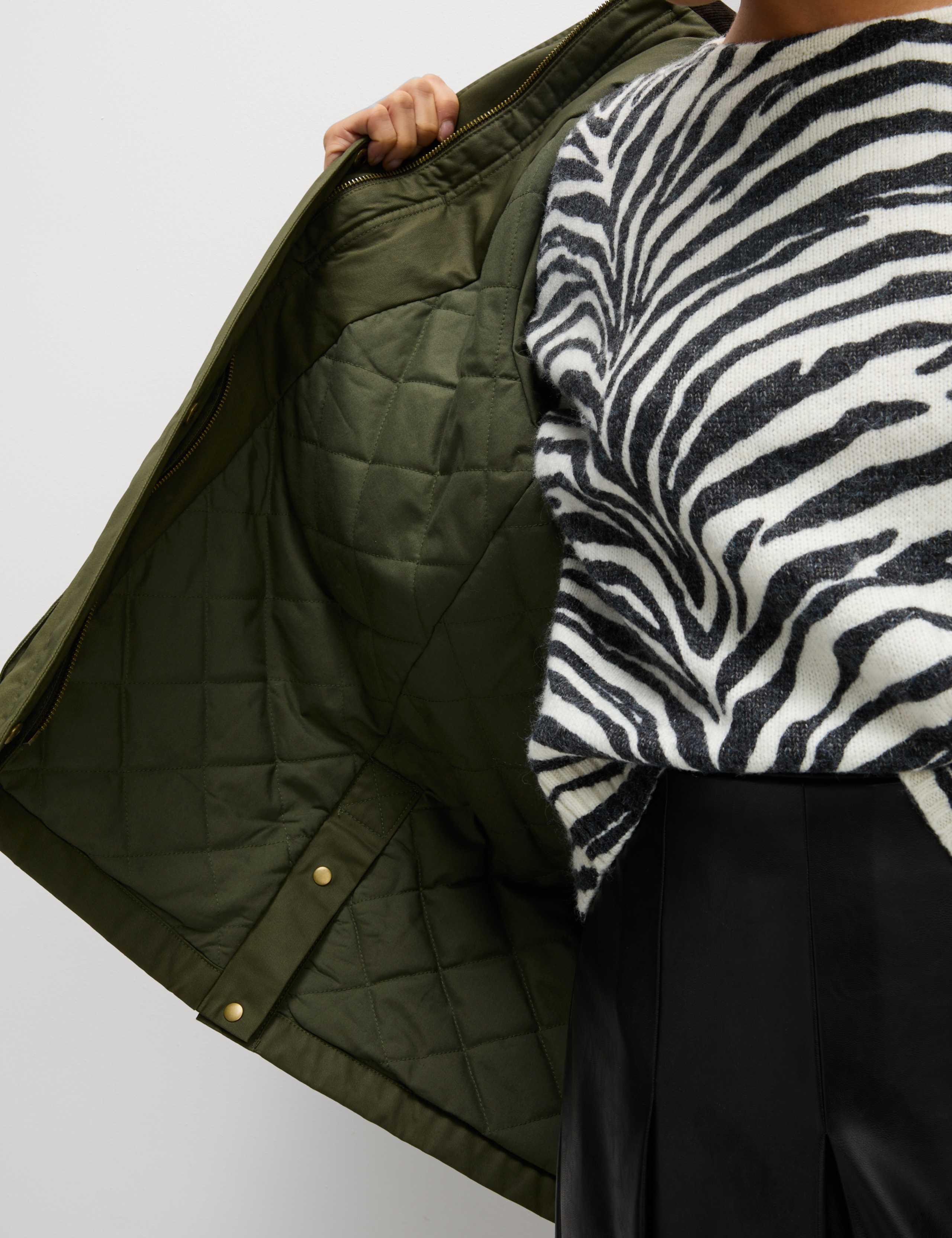 Cotton Rich Waxed Quilted Parka Coat 5 of 8