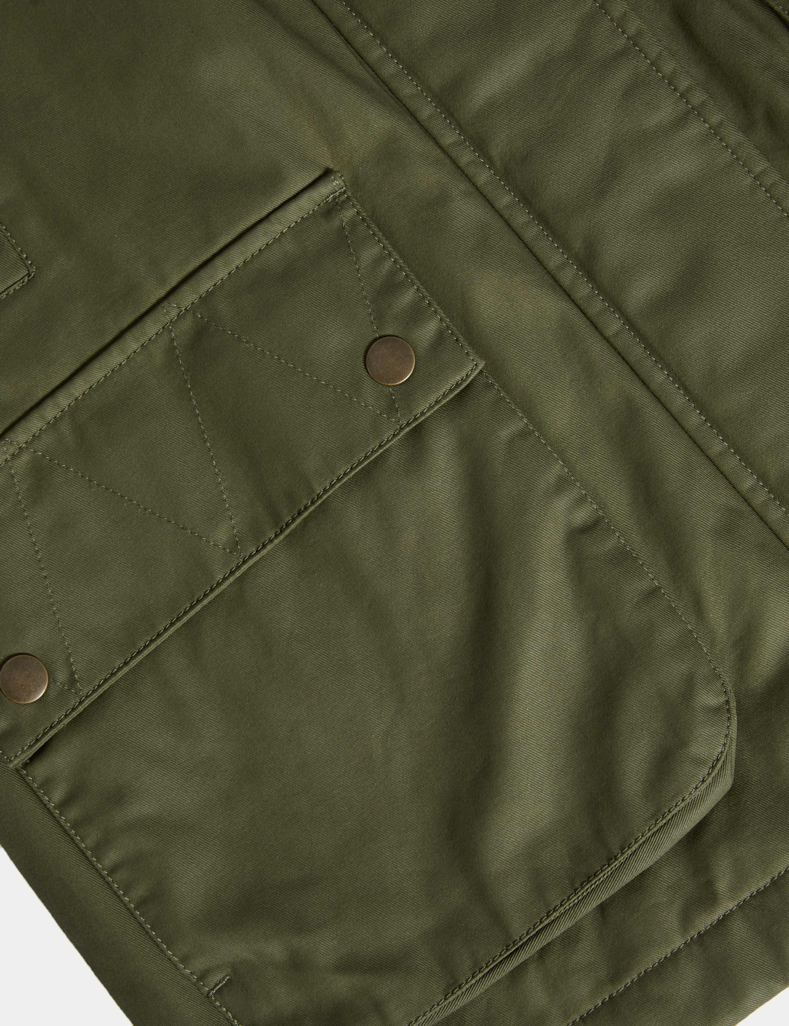 Cotton Rich Waxed Quilted Parka Coat 7 of 8