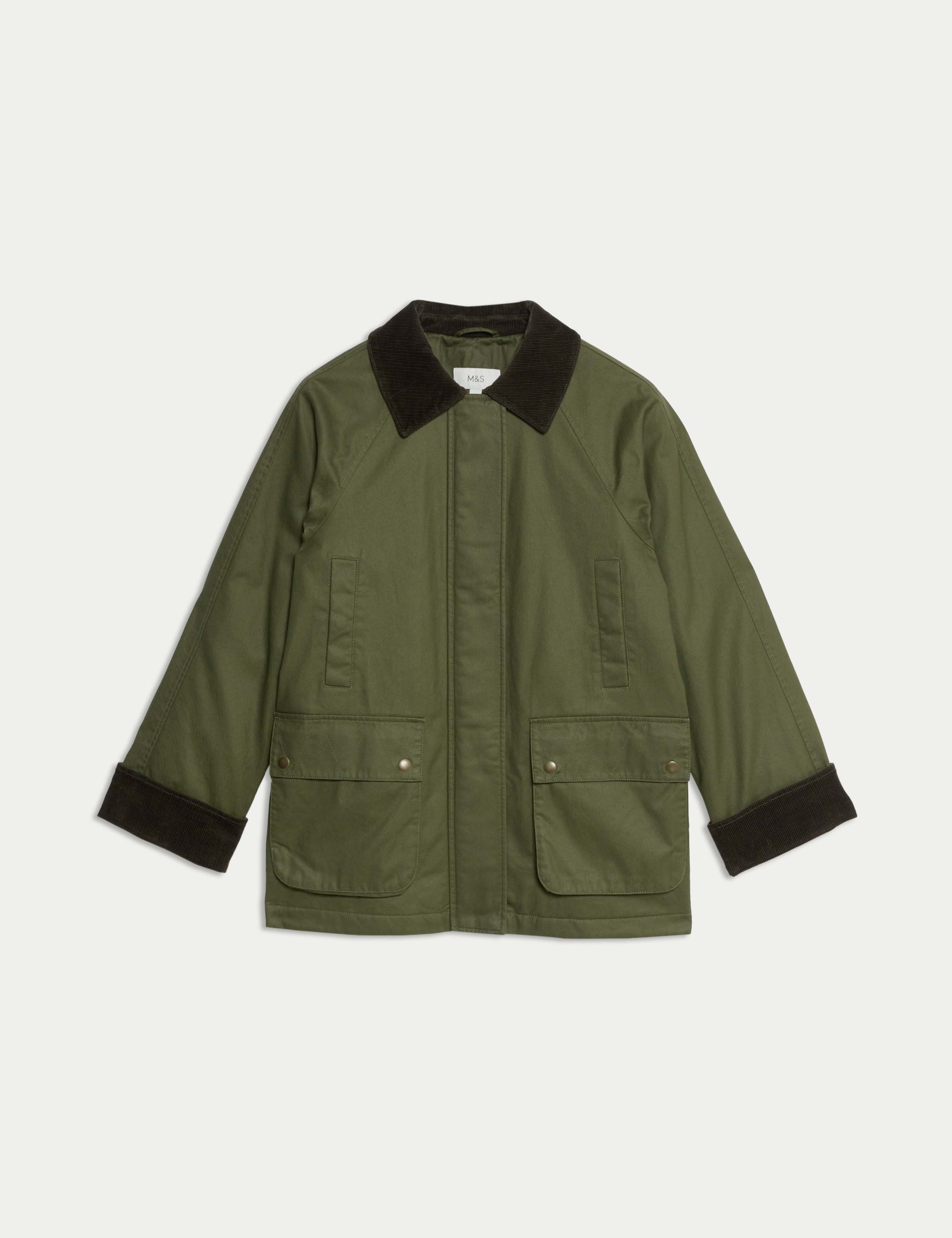 Cotton Rich Waxed Quilted Parka Coat 2 of 8