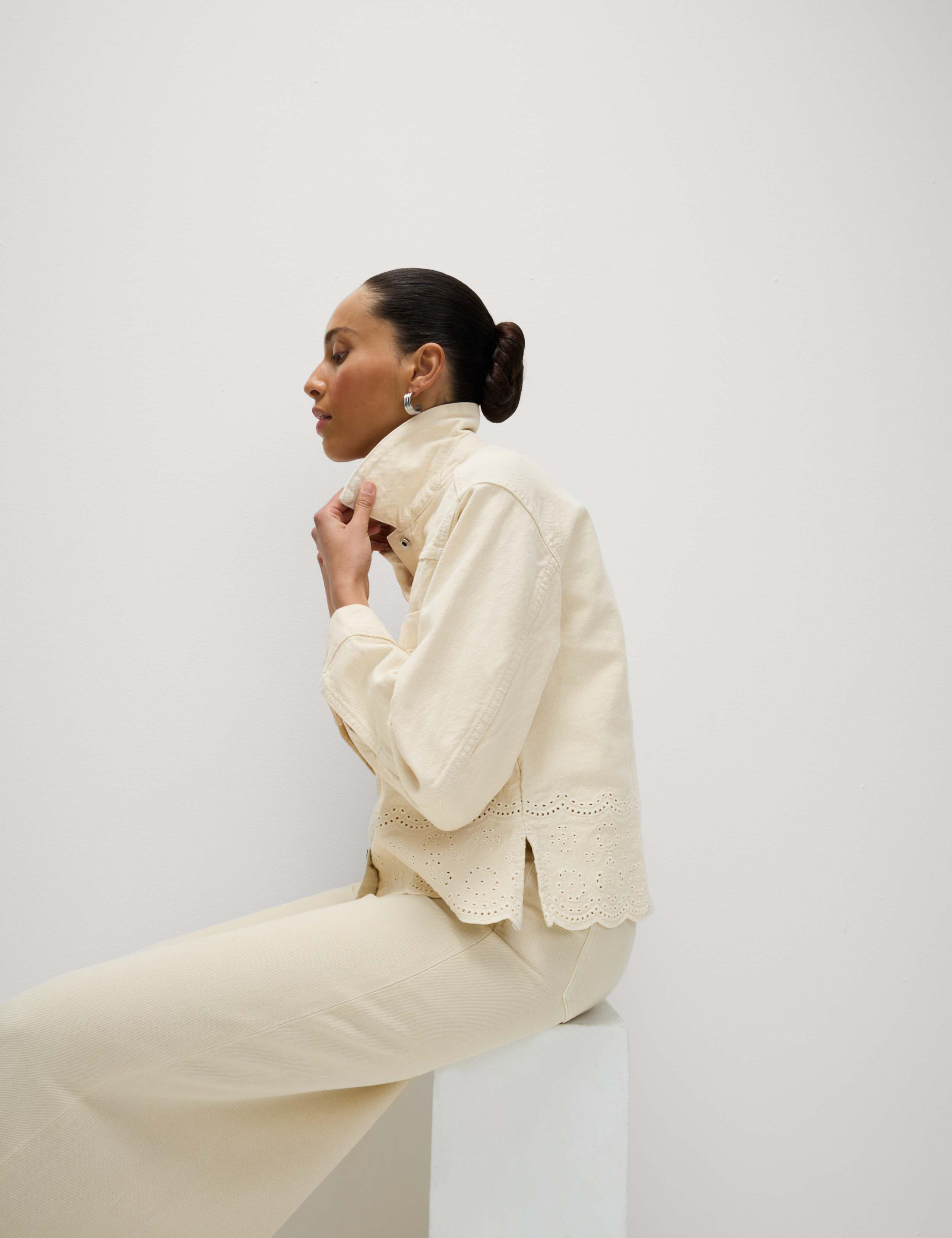 Denim Embroidered Relaxed Shacket 4 of 7