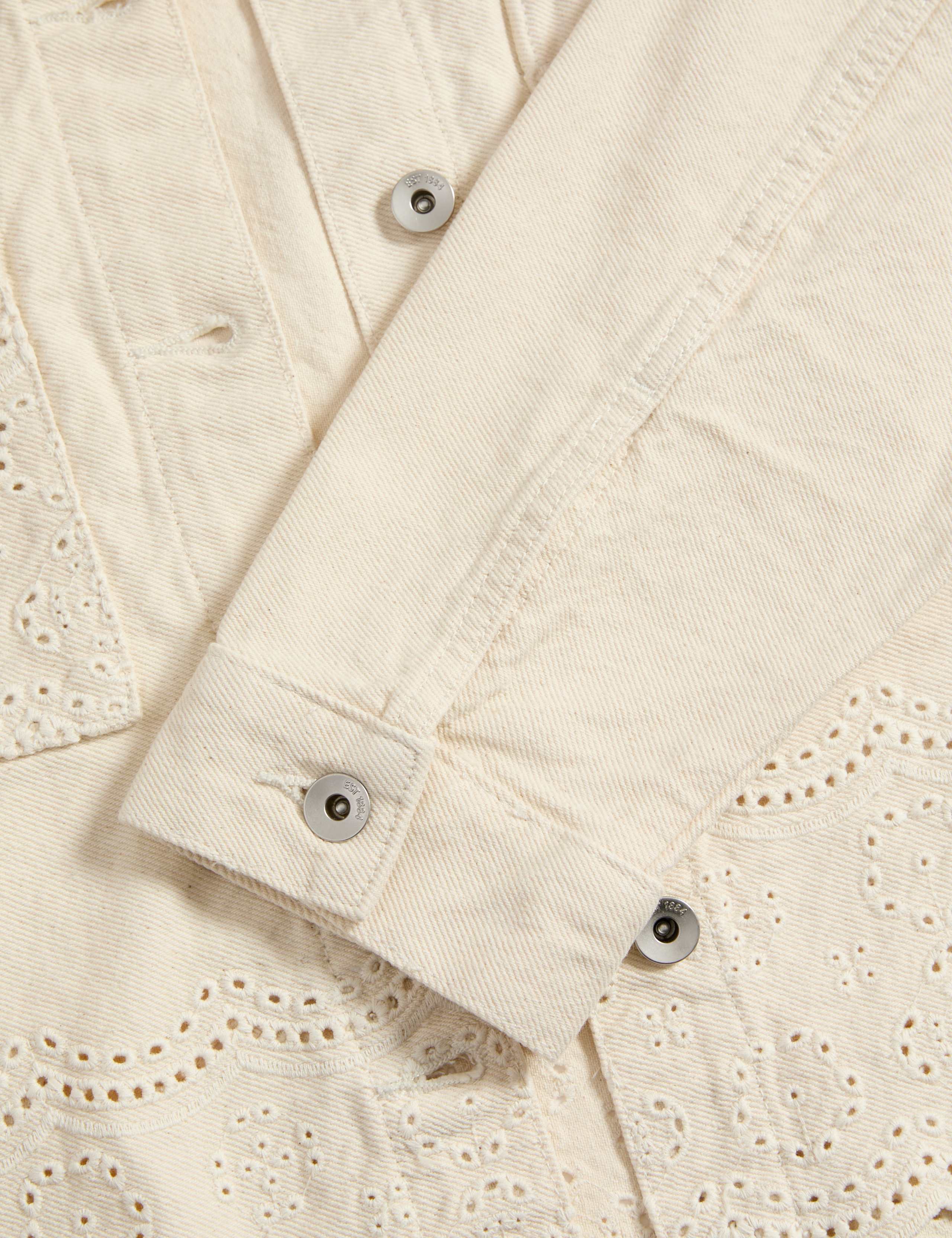 Denim Embroidered Relaxed Shacket 7 of 7