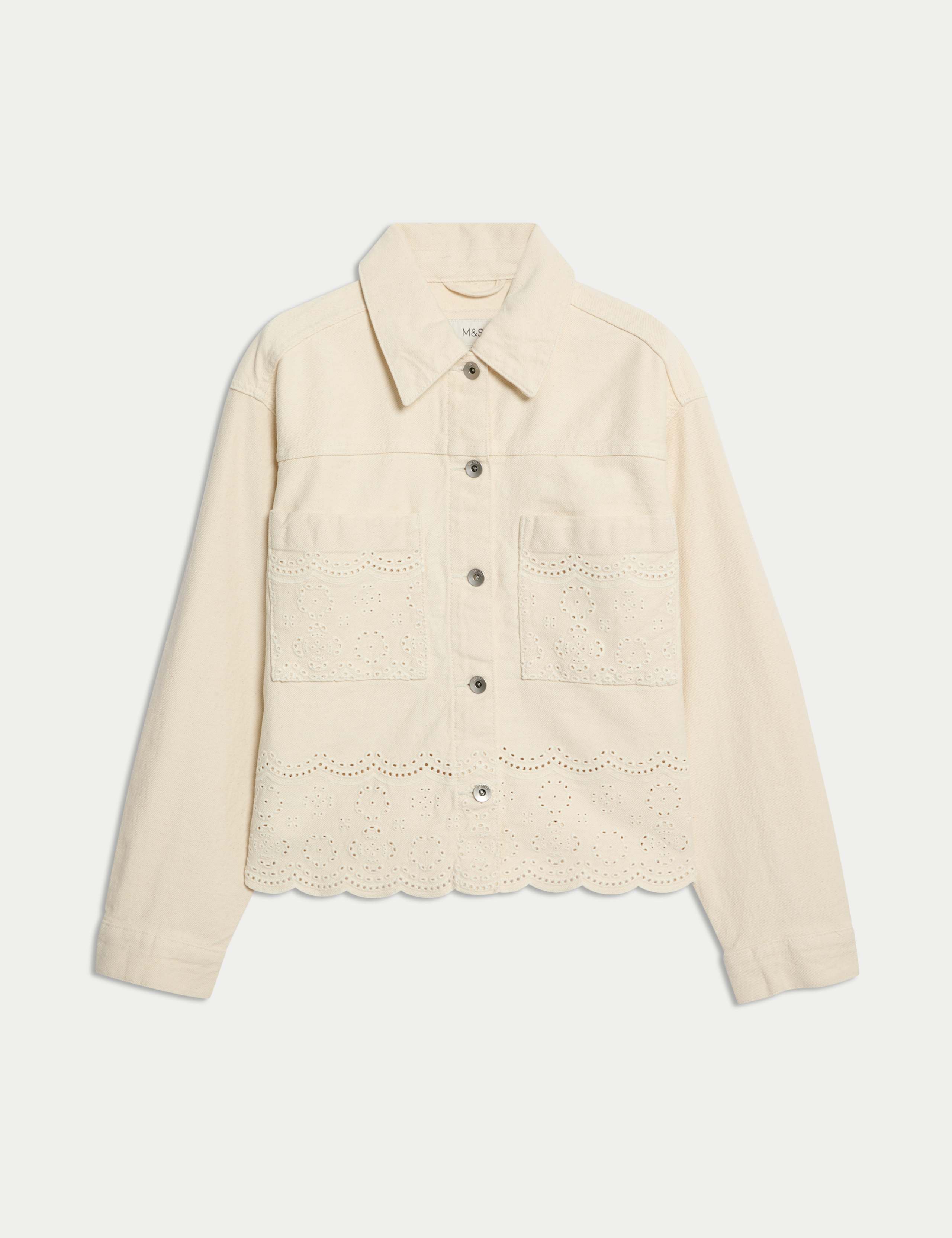Denim Embroidered Relaxed Shacket 2 of 7