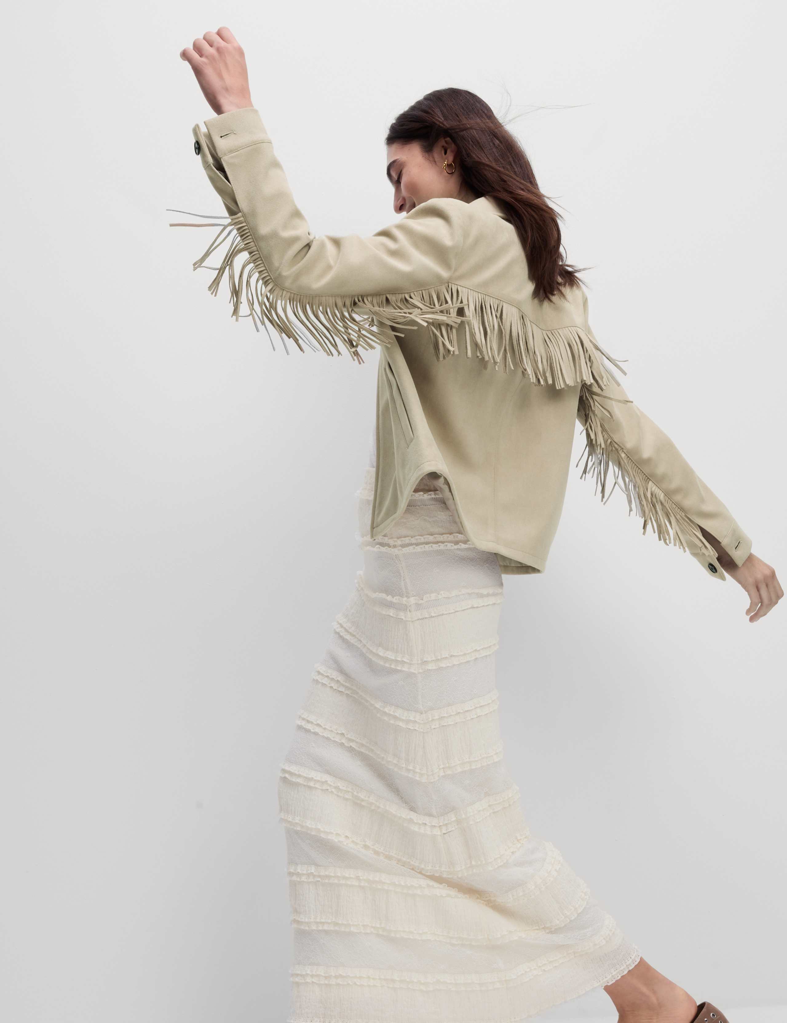 Suedette Fringed Jacket 1 of 6