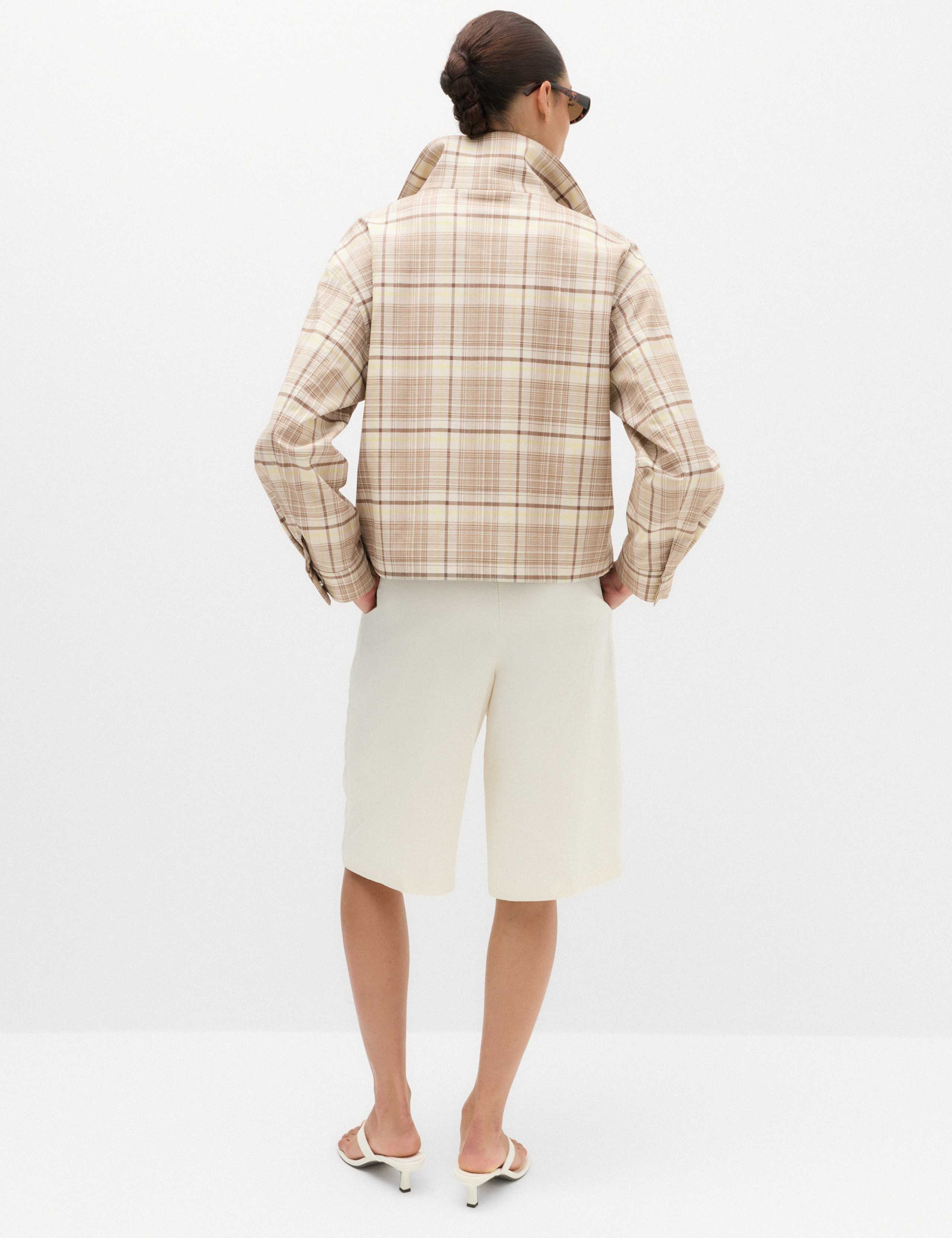Checked Funnel Neck Barn Jacket 5 of 7