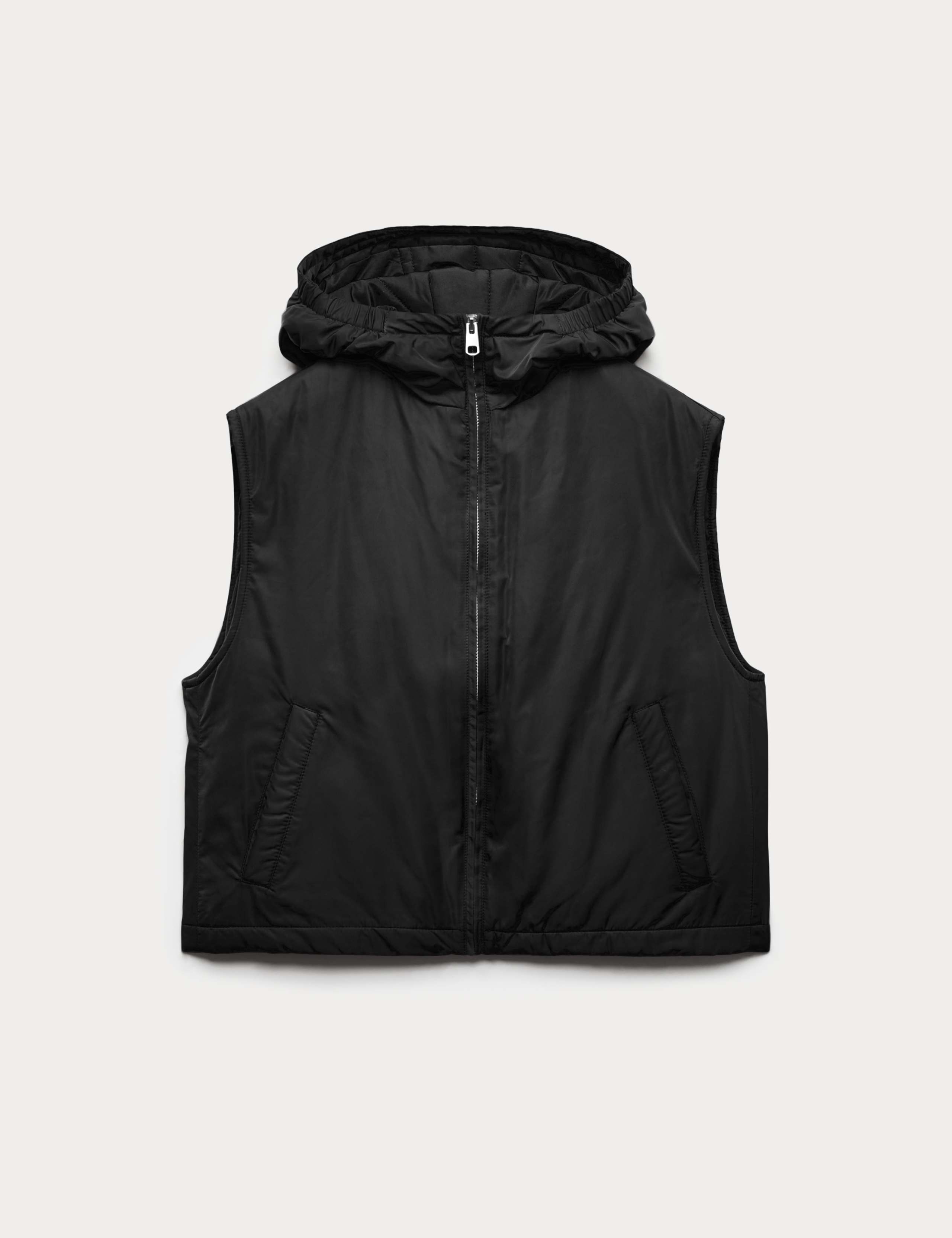 Padded Hooded Cropped Gilet 2 of 6