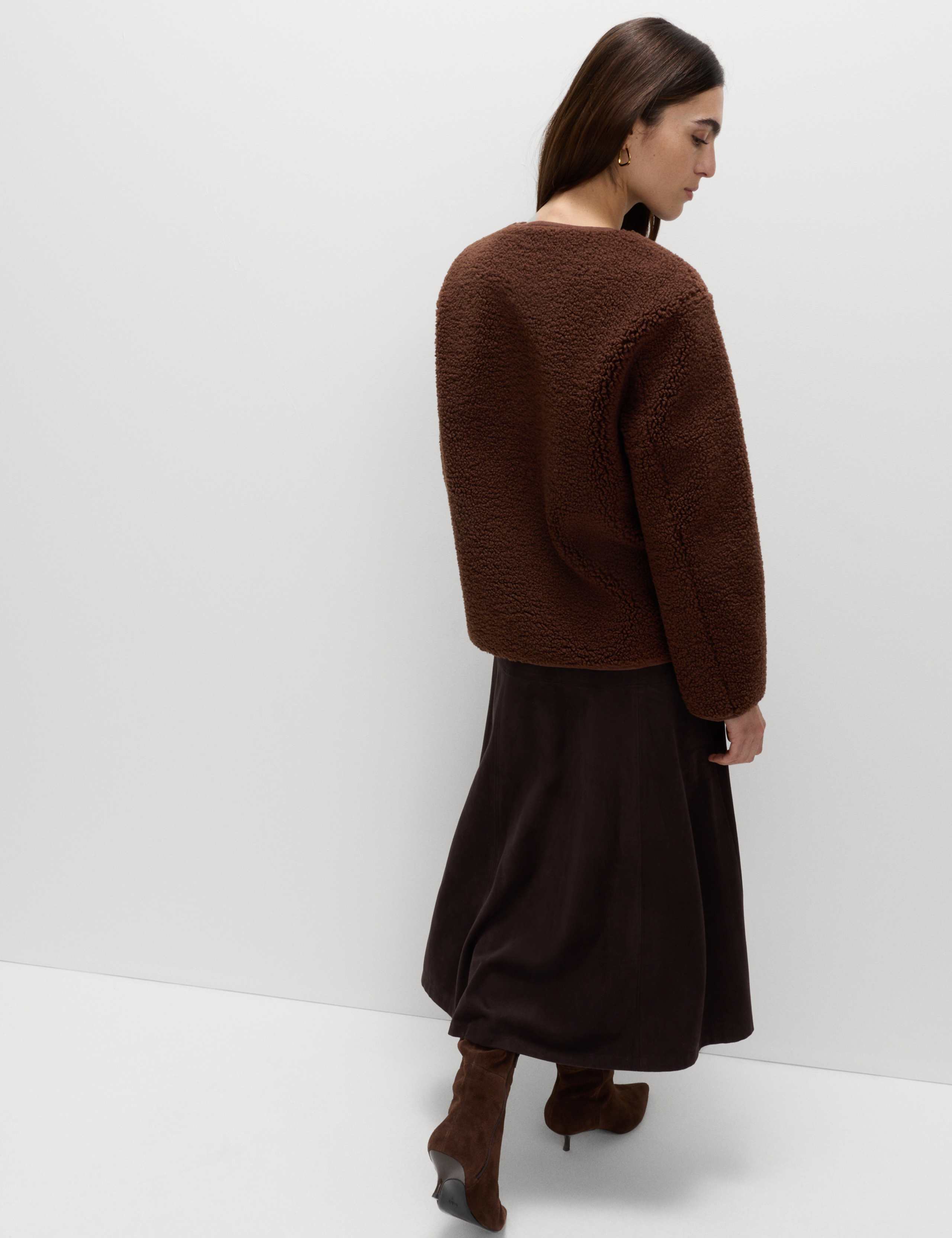 Borg Gold Button Relaxed Jacket 5 of 6