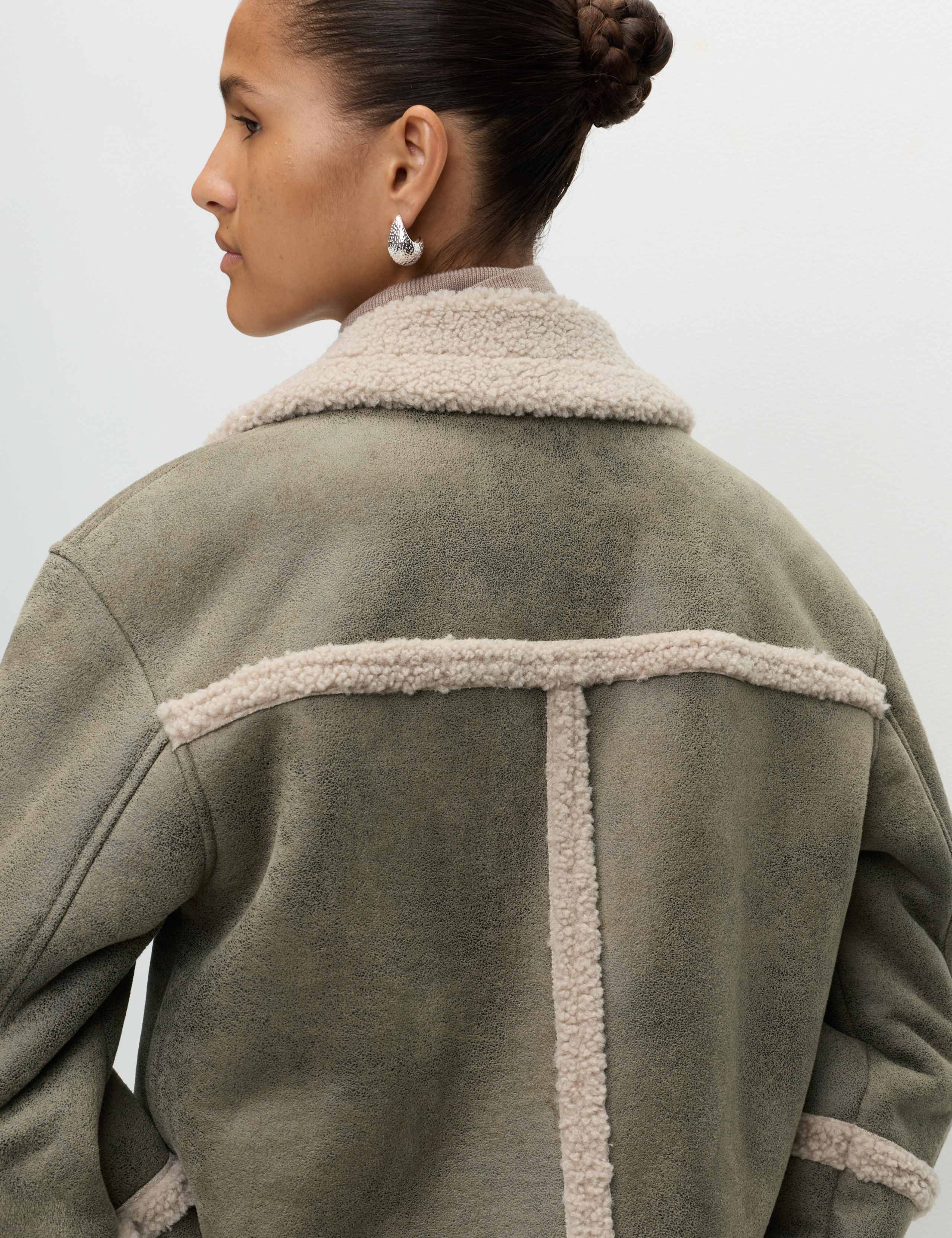 Faux Shearling Aviator Jacket 4 of 8