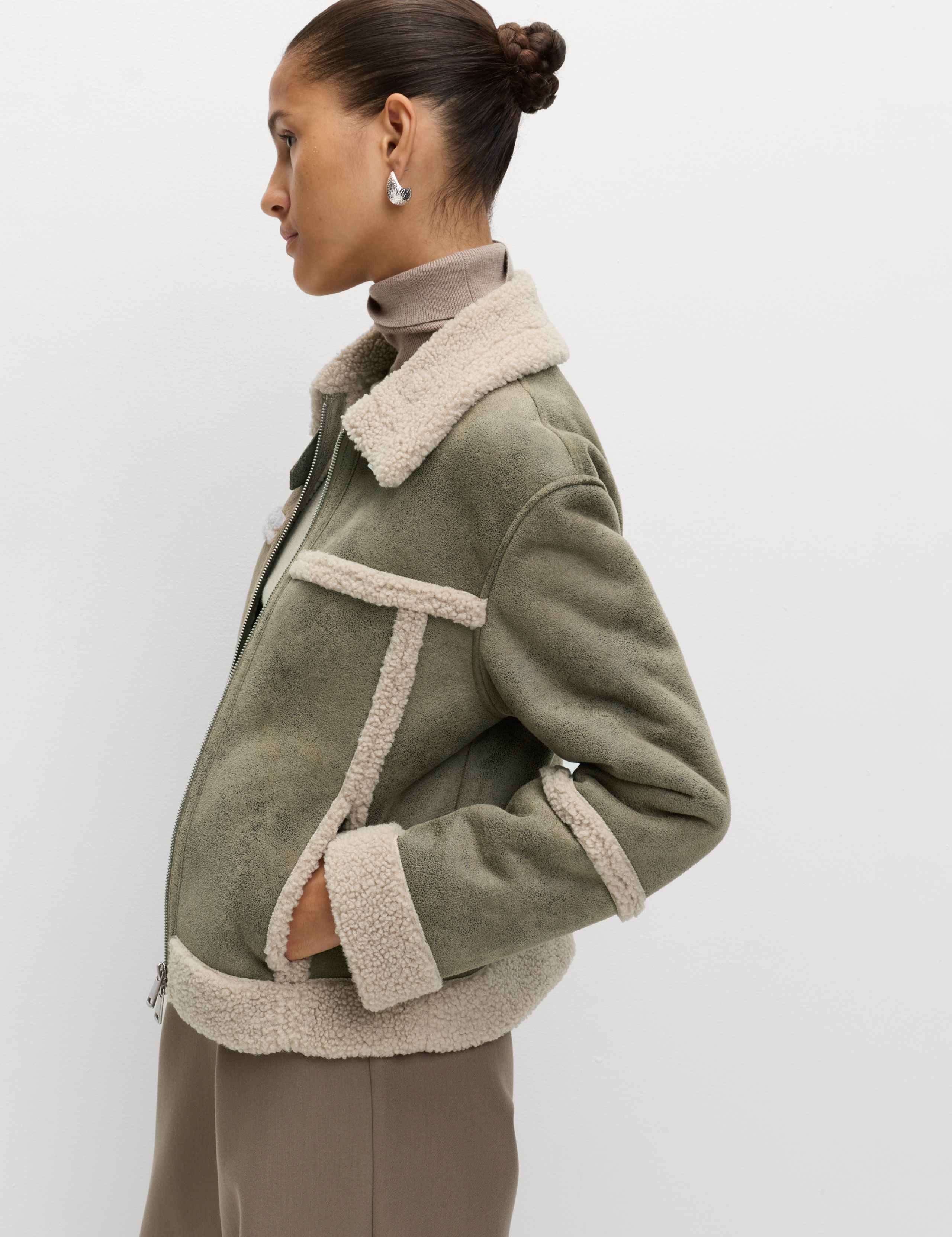 Faux Shearling Aviator Jacket 6 of 8