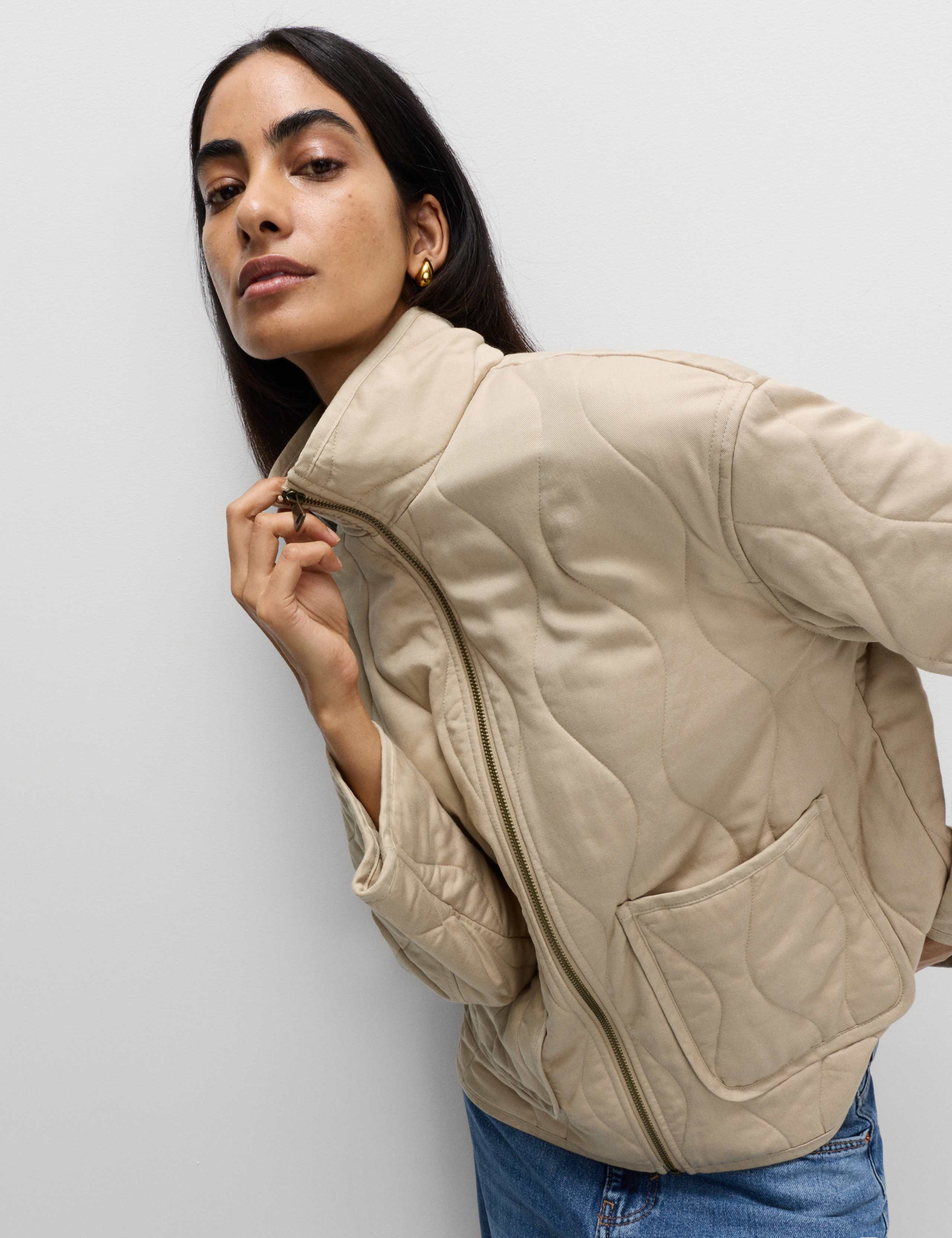 Quilted Funnel Neck Jacket 1 of 7