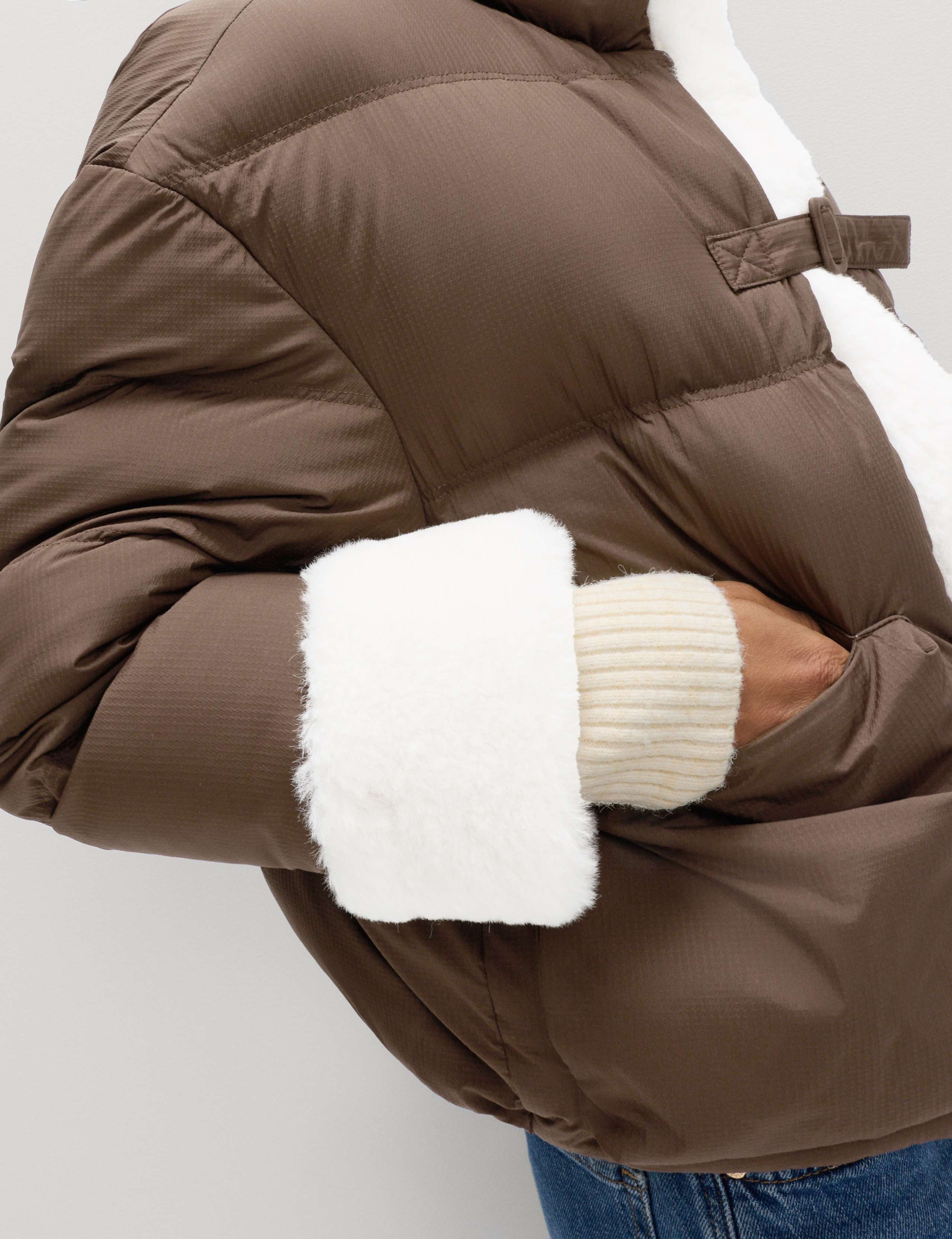 Feather & Down Padded Borg Trim Jacket 4 of 8