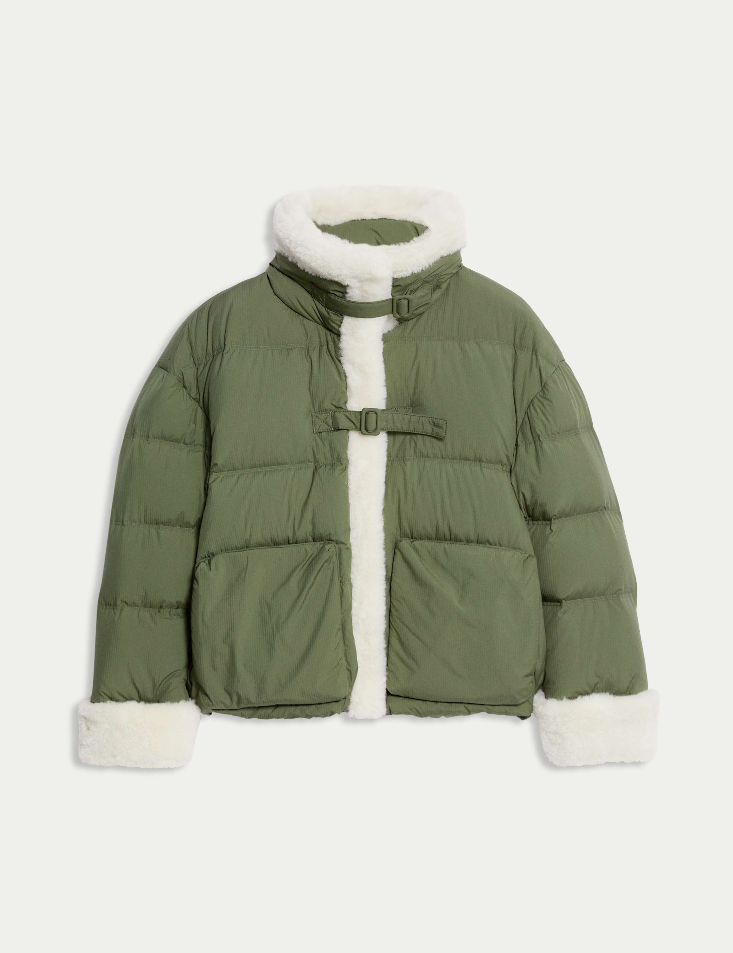 Feather & Down Padded Borg Trim Jacket 2 of 8