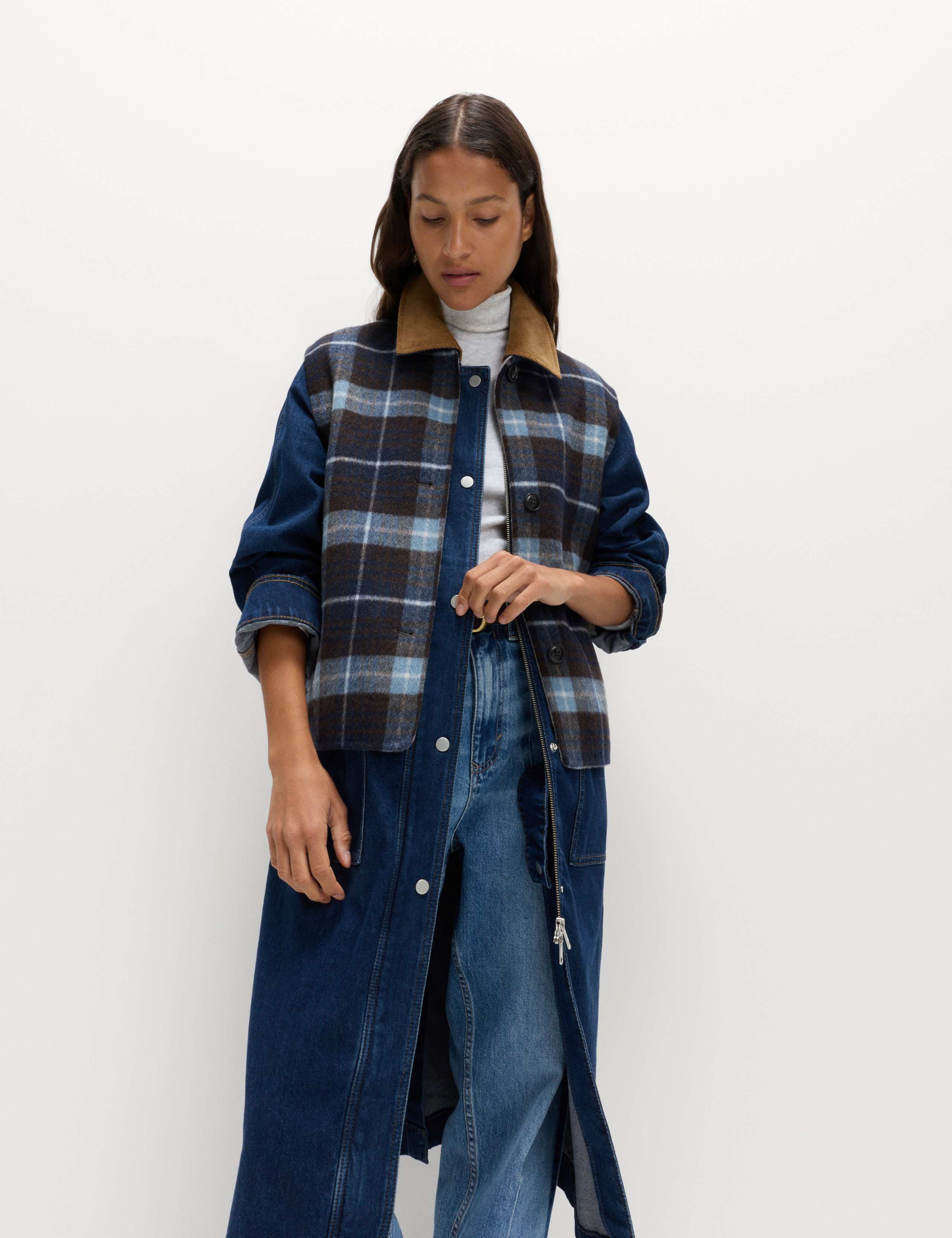 Wool Blend Checked Button Through Gilet 5 of 5